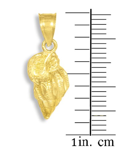 10K Yellow Gold Seashell Pendant Necklace for Beach Lovers