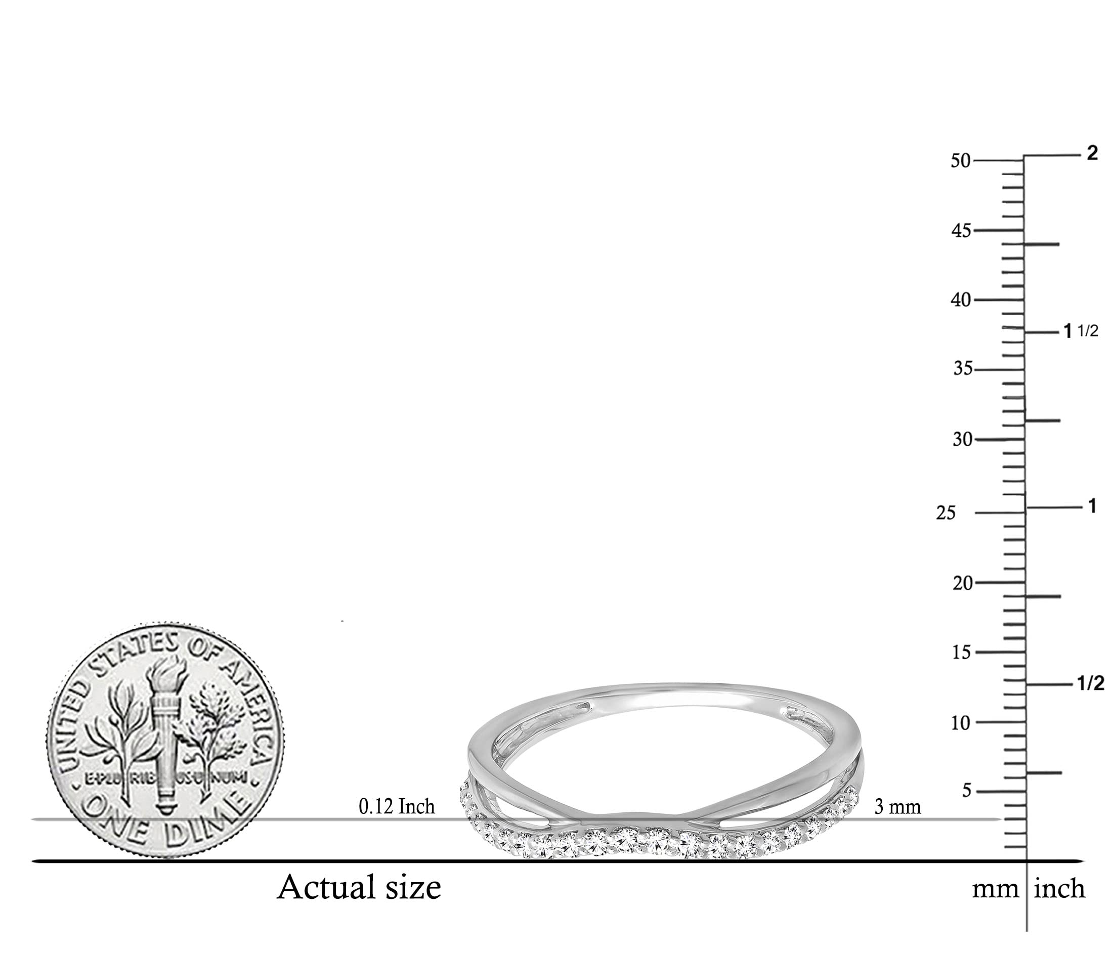 0.25 Carat Lab Grown Diamond Wedding Contour Band for Women - 925 Sterling Silver Ring, Dazzlingrock Collection | Perfect for Bridal Sets, Anniversary Gifts & Everyday Elegance