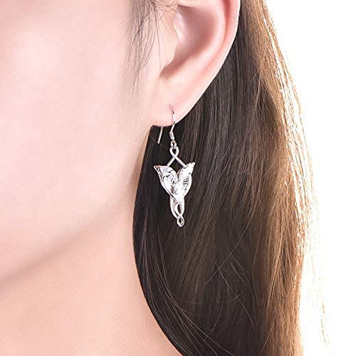JO WISDOM 925 Sterling Silver 5A Cubic Zirconia Leverback Dangle Earrings Set with Necklace - Elegant Elvish Jewelry for Women, Perfect for Weddings, Parties & Special Occasions
