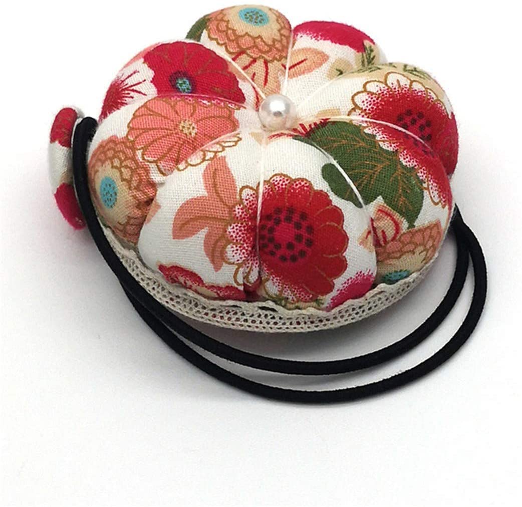 Pumpkin-Shaped Wearable Needle Cushion for Sewing & DIY Crafts - White Fashionable Pin Holder | Perfect for Quilting, Embroidery & Handmade Projects