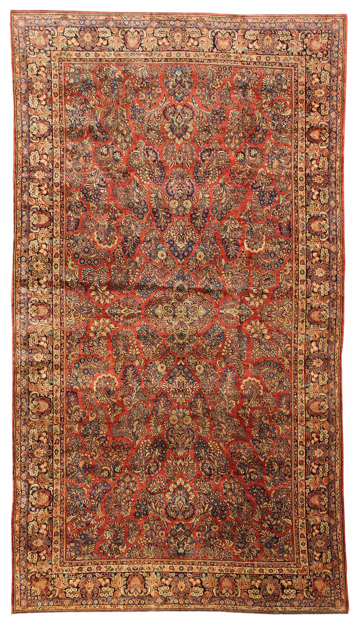 Antique Sarouk Handwoven Traditional Persian Rug - JF6167 | Vintage Home Decor for Living Room, Bedroom & Office