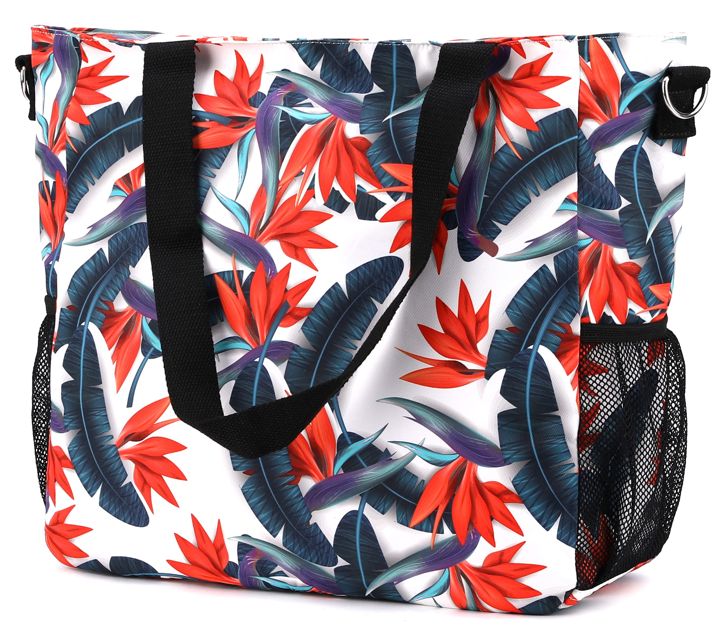 MORHUA Large Waterproof Beach Tote Bag - Zippered Shoulder Diaper Gym Travel Bag for Women - Perfect for Pool, Beach, Gym & Travel Essentials