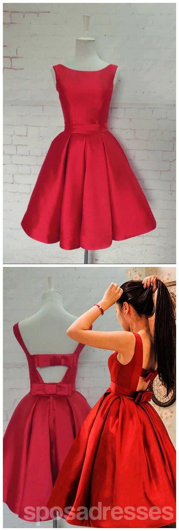 Elegant Bright Red Short Homecoming Dresses for Women - Simple & Affordable Prom Gown CM550 | Perfect for High School Dances, Formal Parties & Special Occasions