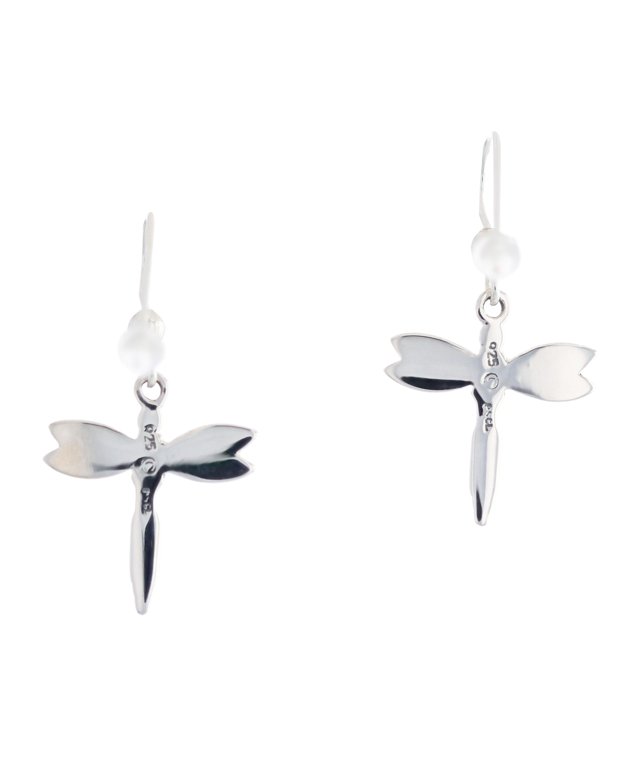 Elegant Sterling Silver Dragonfly Dangle Earrings with Shimmering Paua Shell Accents - Perfect for Weddings, Parties & Everyday Wear
