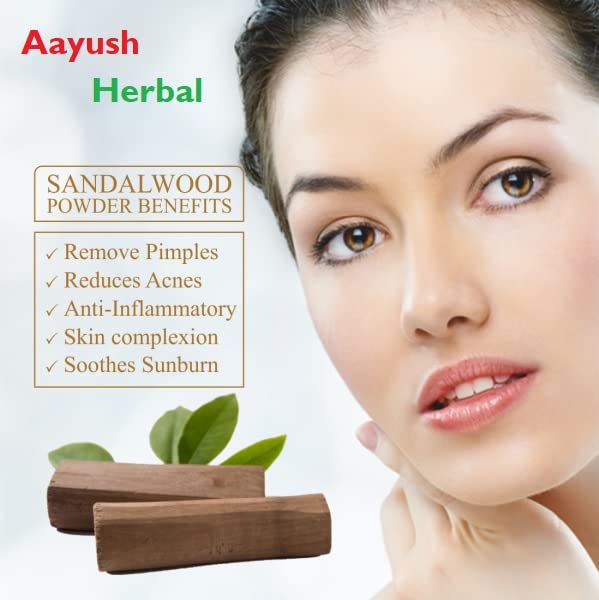 100% Natural Aayush Herbal Kasturi Haldi (Wild Turmeric) & Sandalwood Powder Combo for Skin Brightening & Acne Treatment - Perfect for DIY Face Masks & Ayurvedic Skincare Routines