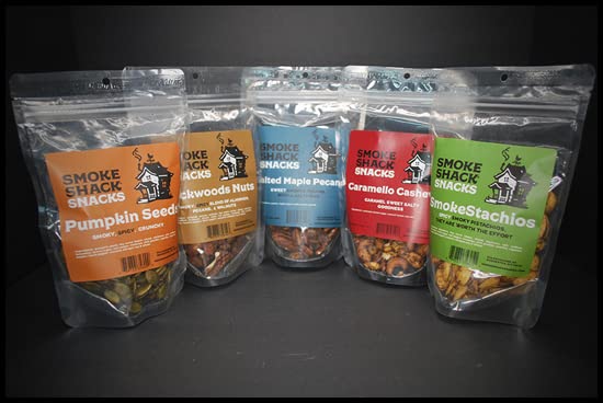 Smoke Shack Snacks Nut 5 Pack - Premium Mixed Nuts Variety Gift Box - Healthy Snacks for Office, Travel, and Party - Perfect for Gifts and On-The-Go Munching