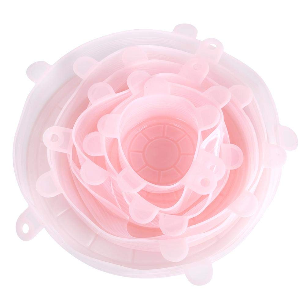 Stretchable Silicone Food Storage Lids - Elastic Bowl Covers for Various Sizes (Pink) | Perfect for Meal Prep, Leftovers & Refrigerator Organization