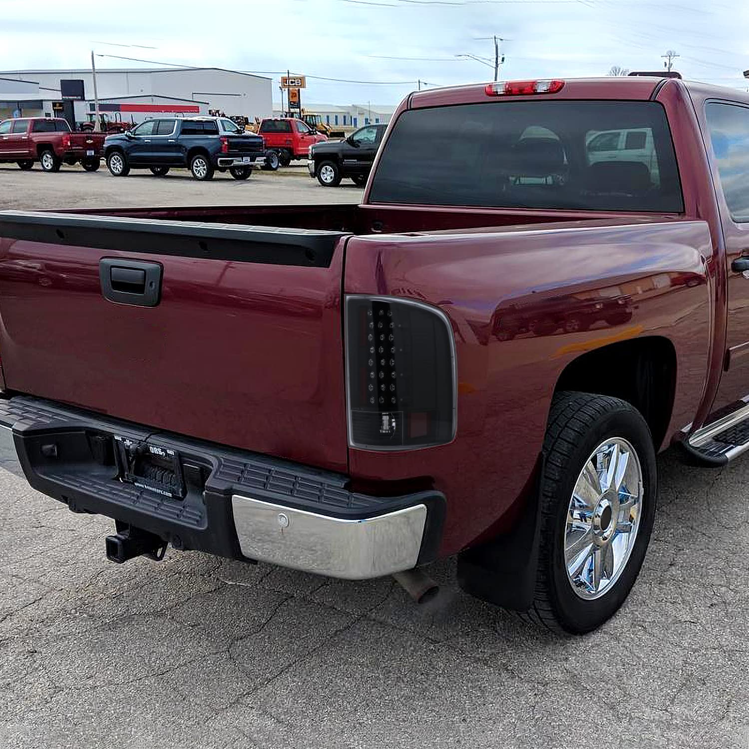 Spec-D Tuning Black LED Tail Lights for 2007-2013 Chevy Silverado 1500/2500/3500 - Left & Right Pair Assembly - Enhanced Visibility & Style for Night Driving & Custom Truck Builds