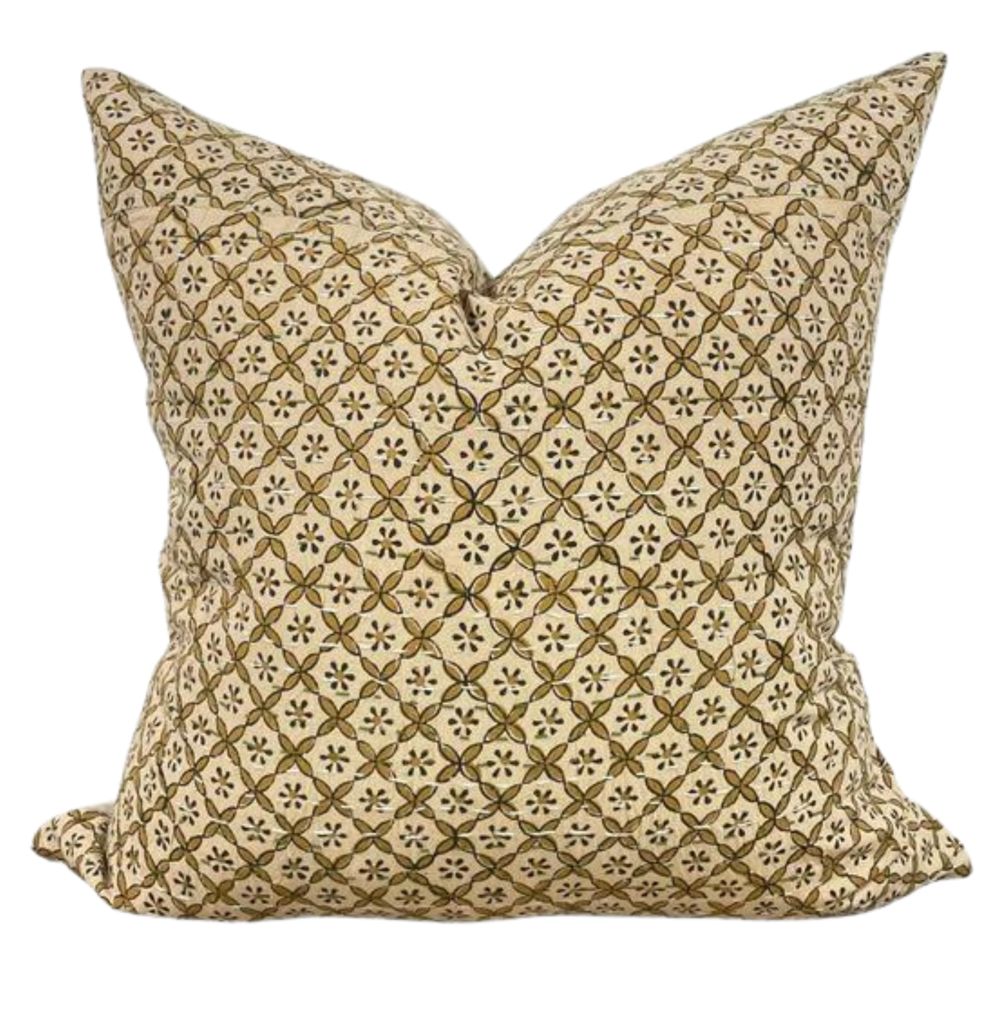 Stylish Brawley Block Print Pillow Cover - Handmade Cotton Decorative Cushion Case for Sofa, Bed & Home Decor - Boho Chic Living Room & Bedroom Accent