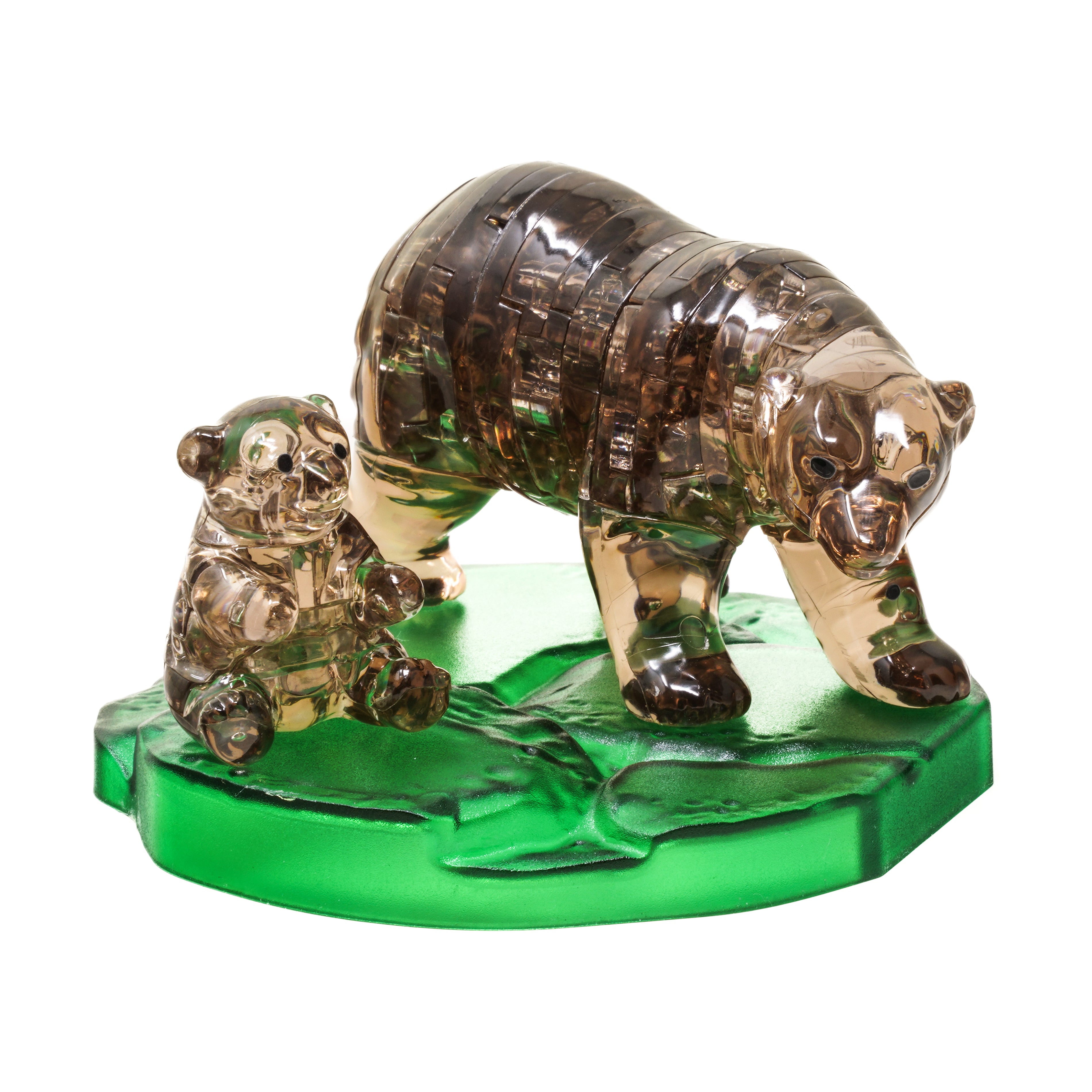3D Crystal Puzzle - Brown Bear and Baby Cub: 40-Piece Enchanting Wilderness Adventure Puzzle for Adults & Teens | Perfect for Family Game Night, Stress Relief & Home Decor