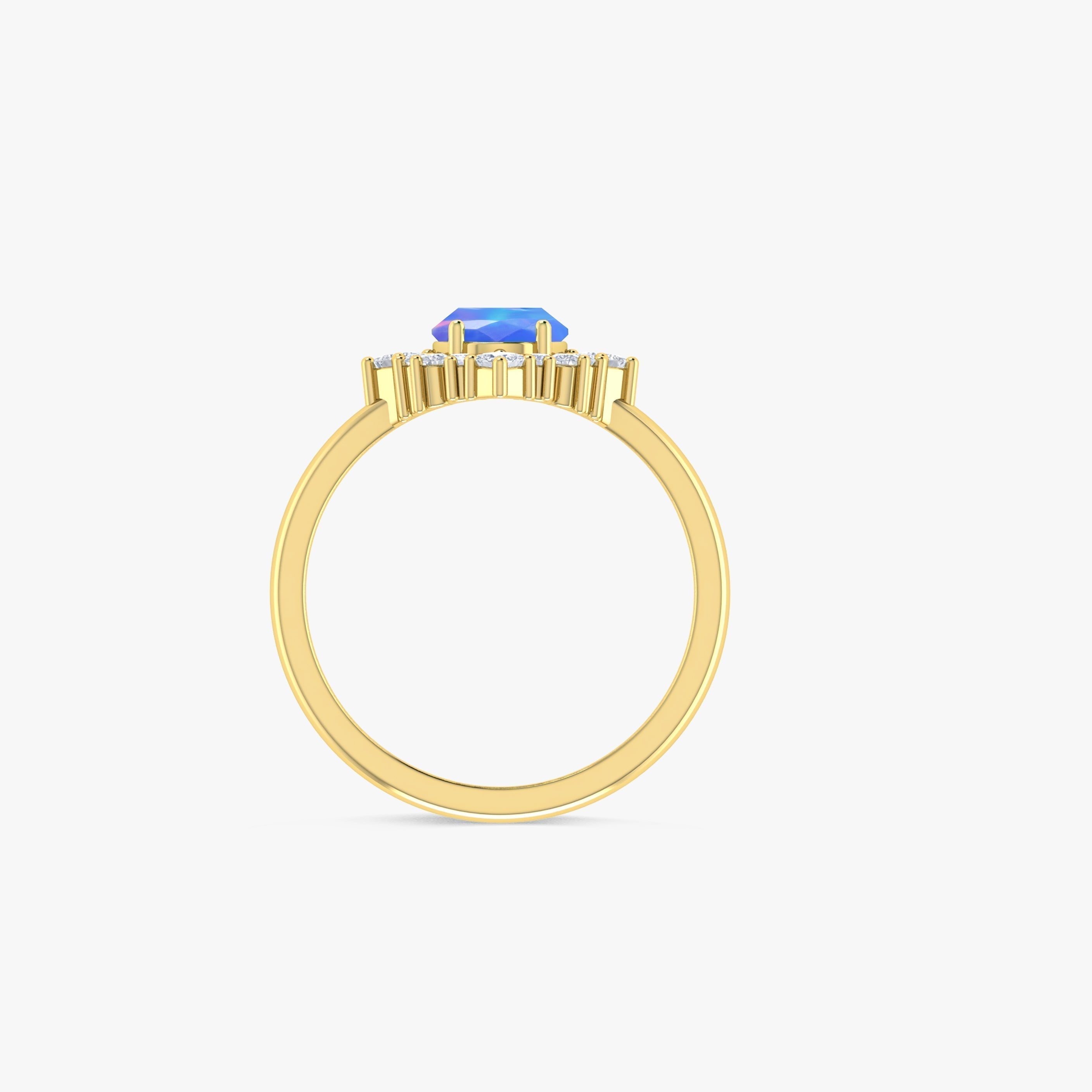 Natural Ethiopian Opal Ring with Lavender Fire Facets – Elegant Jewelry for Women, Perfect for Weddings, Parties & Special Occasions