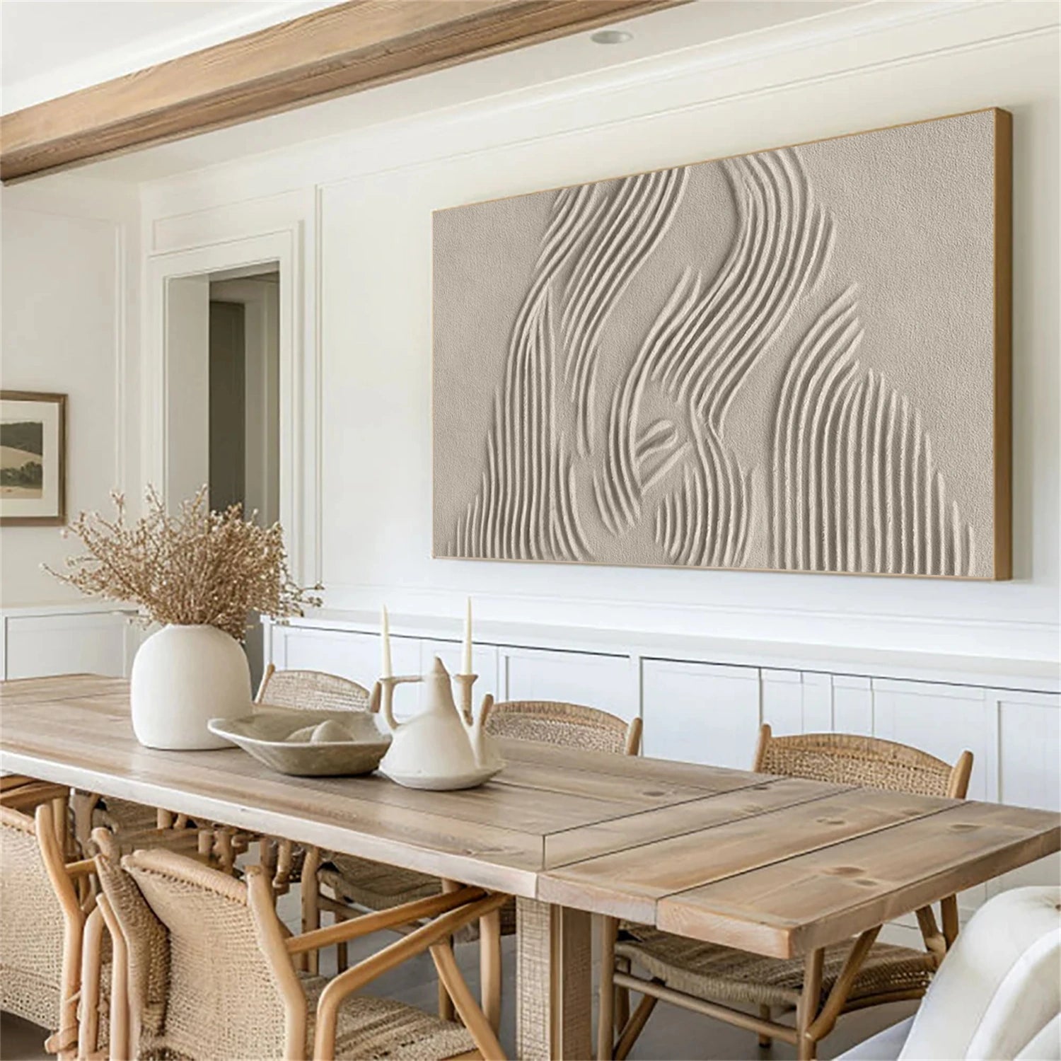 Abstract Beige & Brown Wall Art Print #BB144 - Perfect for Living Room, Bedroom & Office Decor