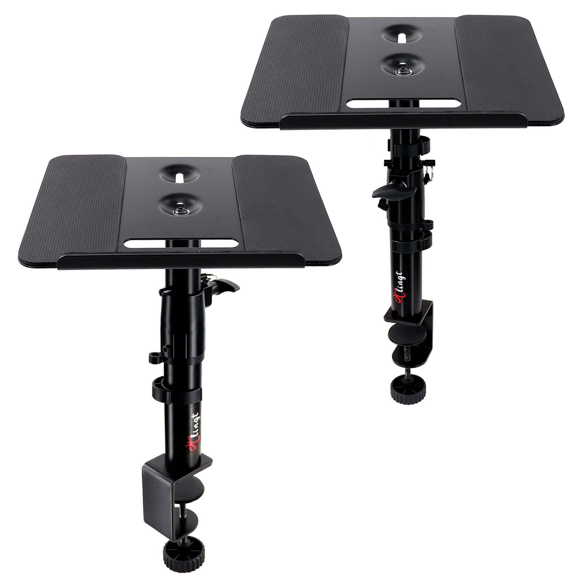 Premium Studio Monitor Stands - Heavy Duty Metal Tray for Speakers & Laptops (2-Pack, Black) - Perfect for Home Studios & Gaming Setups