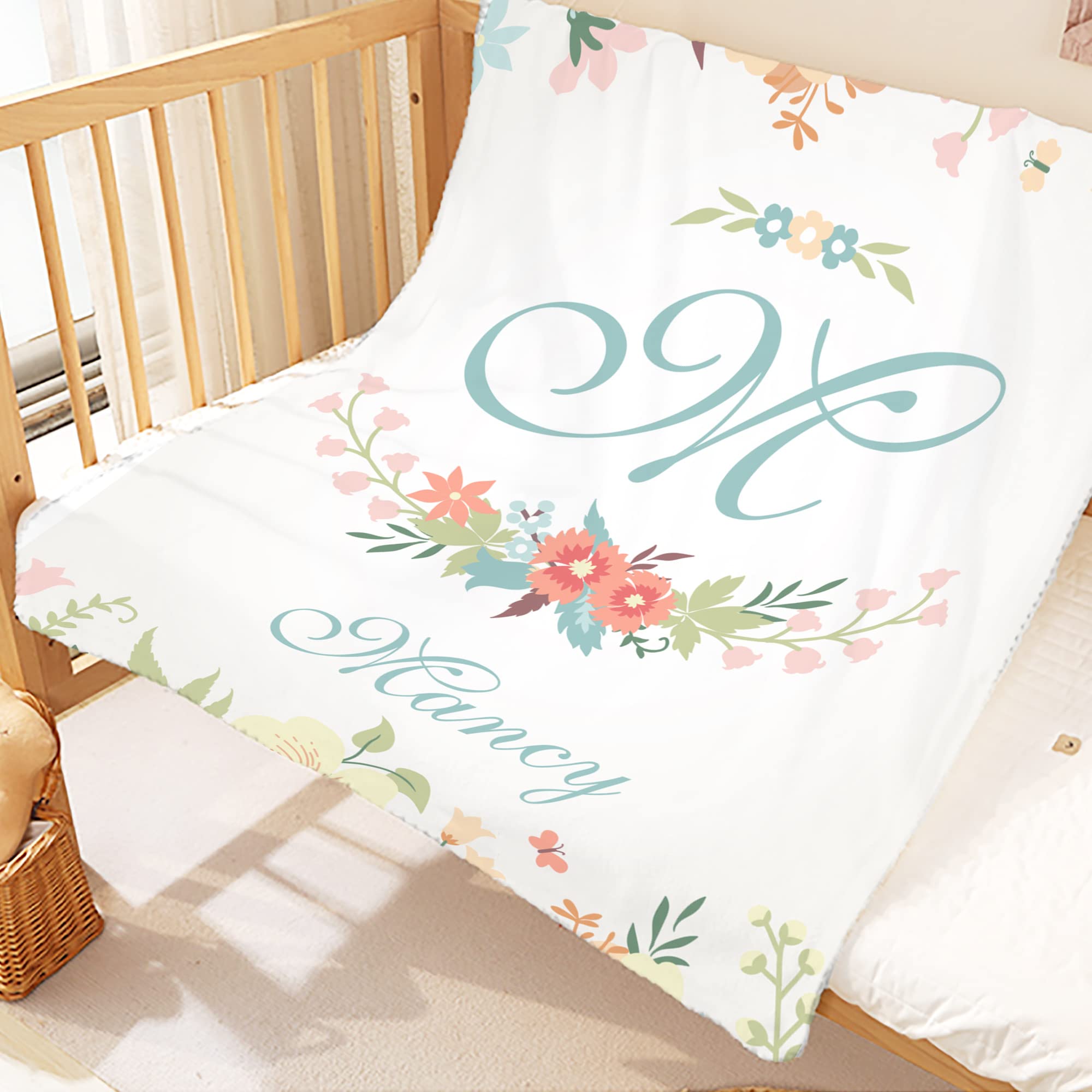 Personalized Baby Blankets for Girls & Boys with Name - Soft Newborn Blanket, Custom Baby Name Blanket, Kids Throw Blanket - Perfect Baby Shower Gift & Nursery Essential