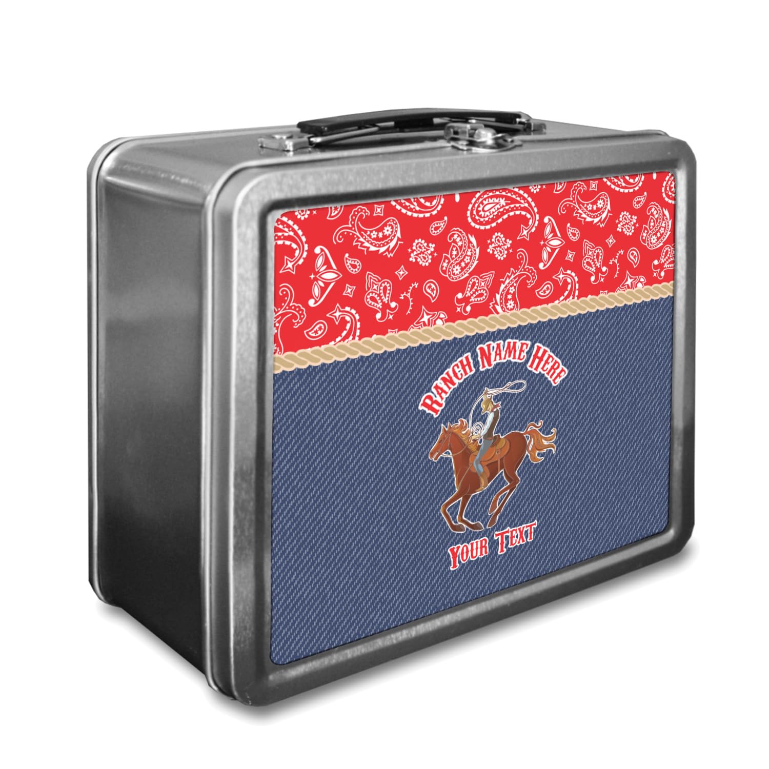 Personalized Western Ranch Lunch Box - Custom Insulated Lunch Bag for Work, School & Picnics - Durable & Stylish Lunch Tote for Adults & Kids - Perfect for Cowboys, Ranchers & Outdoor Enthusiasts