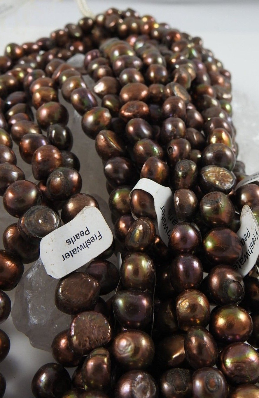 Natural Bronze Freshwater Pearl Beads Strand - 16 Inch DIY Jewelry Making Supplies for Necklaces, Bracelets & Earrings | Perfect for Bridal, Wedding & Boho Fashion Accessories