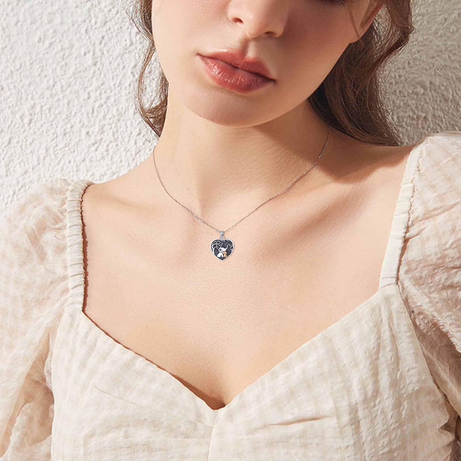 TUGHRA Women's Sterling Silver Elephant Locket Necklace - Personalized Engraved Jewelry Gift for Mom, Daughter, Grandma - Birthday, Anniversary, Mother's Day Present - Perfect for Special Occasions & Everyday Elegance