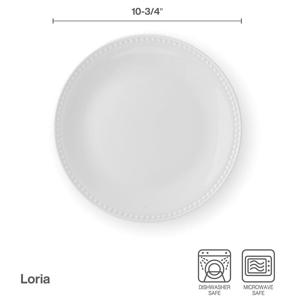 Loria 4-Piece Dinner Plate Set - Elegant Porcelain Plates for Dining, Entertaining & Special Occasions | Durable & Stylish Tableware for Restaurants, Home & Gifts