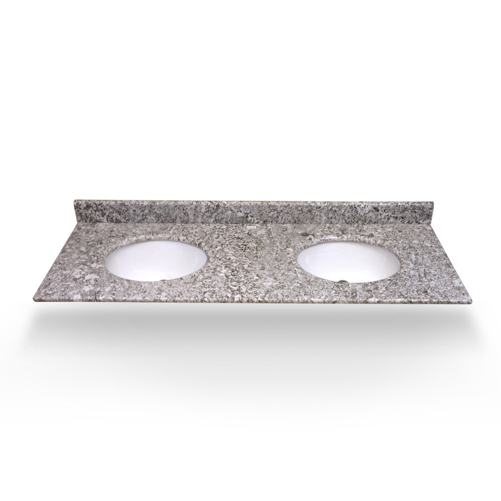 Premium 60-Inch Double Sink Granite Countertop - Durable & Stylish Bathroom Vanity Top for Modern Homes