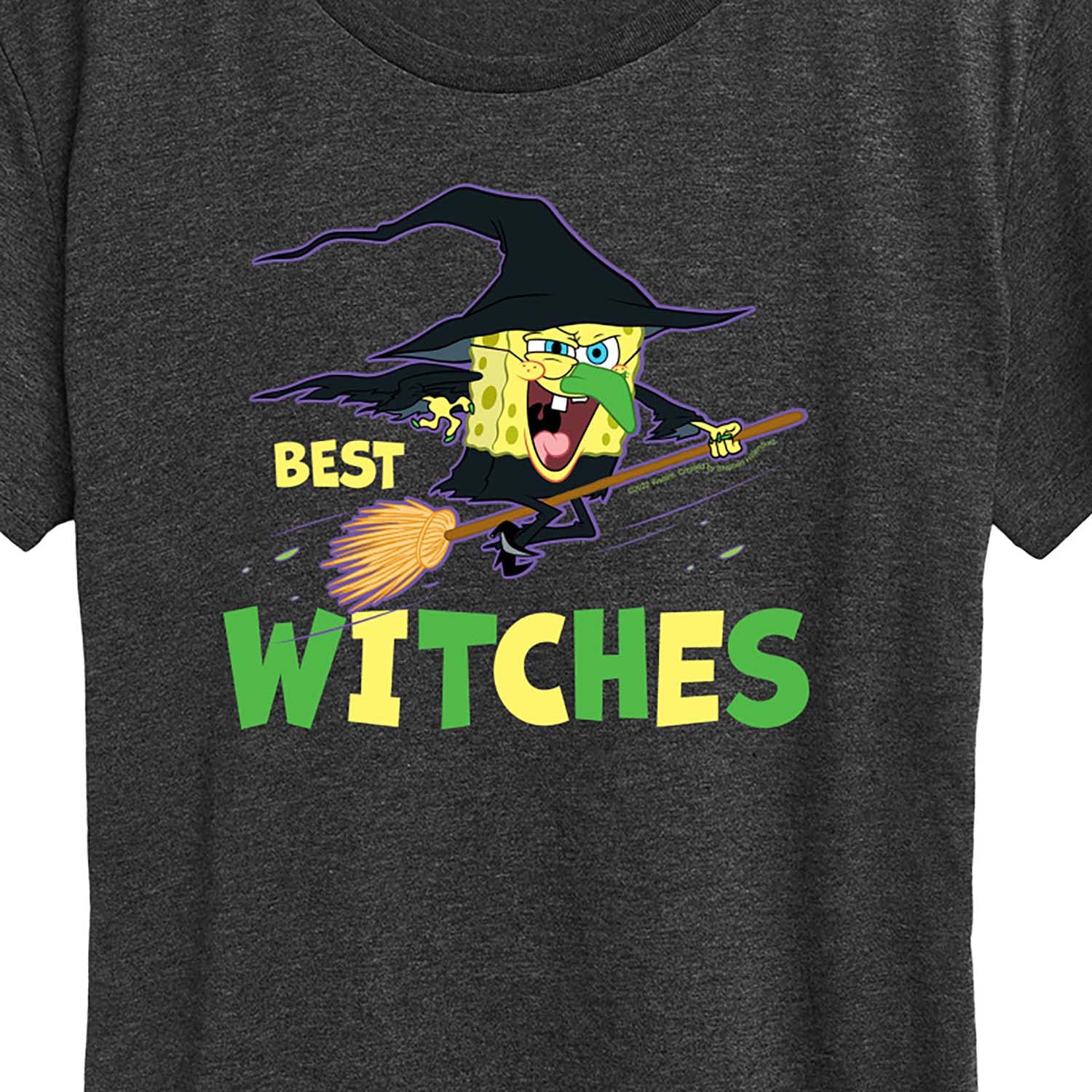 HYBRID APPAREL Women's Spongebob Squarepants Best Witches Graphic T-Shirt - Short Sleeve Casual Tee for Halloween, Cosplay & Everyday Wear