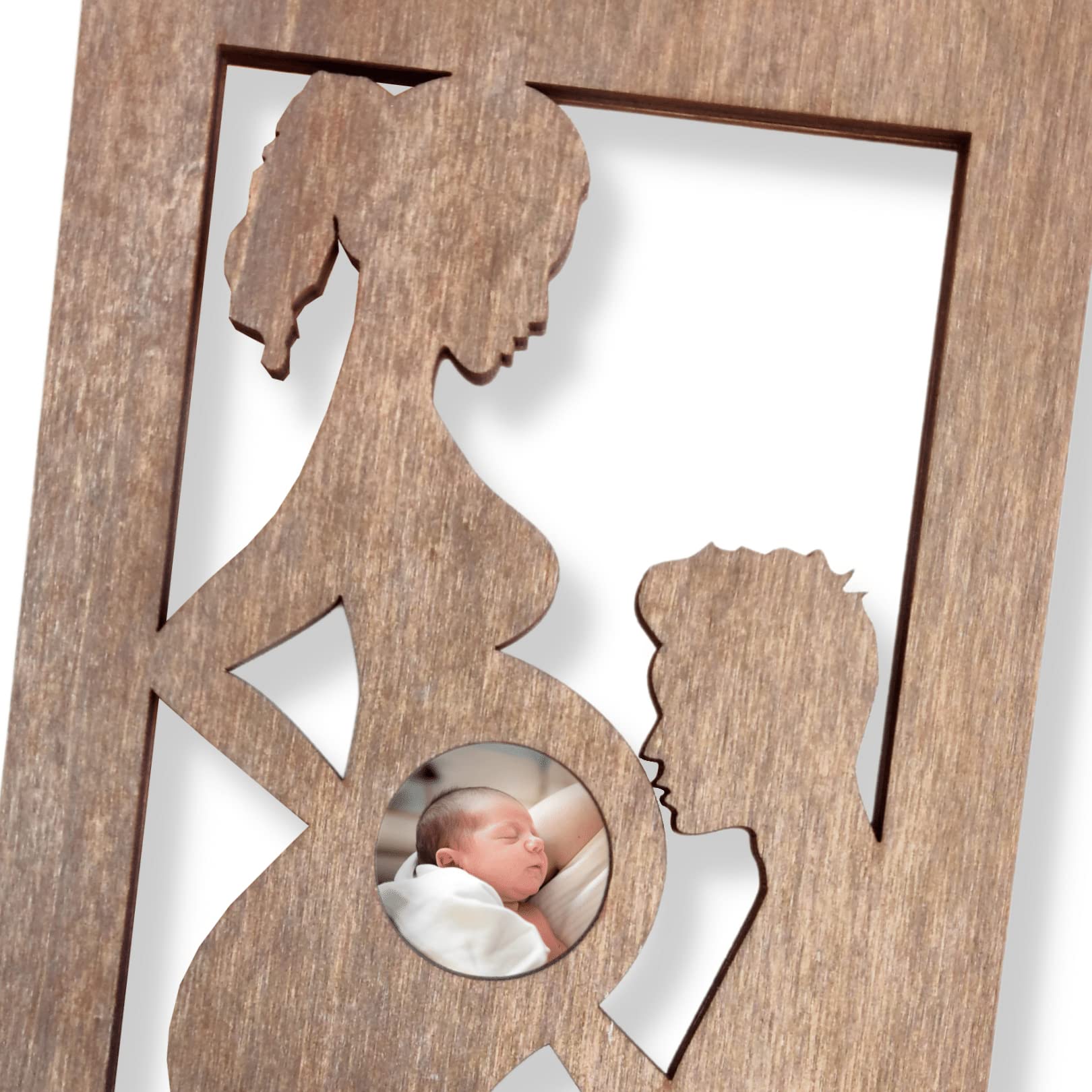 Wooden Pregnancy Ultrasound Photo Frame - Heartwarming Gift for Expecting Moms & Future Mothers - Perfect Baby Shower Present & Nursery Decor (Lisa)