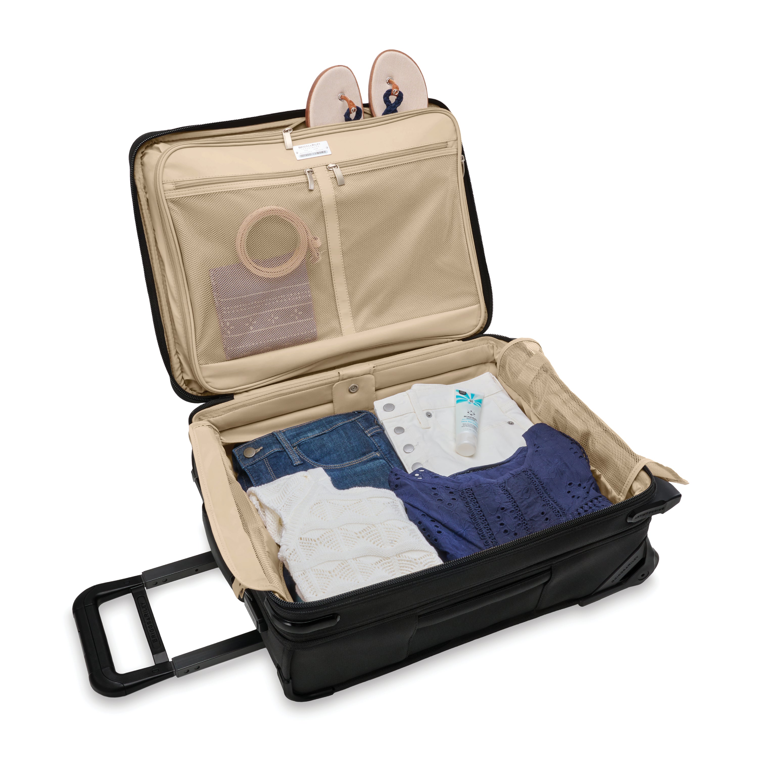 Briggs & Riley Baseline Global 2 Wheel Carry On Luggage - Lightweight Spinner Suitcase for Business Travel & Weekend Getaways | TSA Approved, Durable Expandable Cabin Baggage