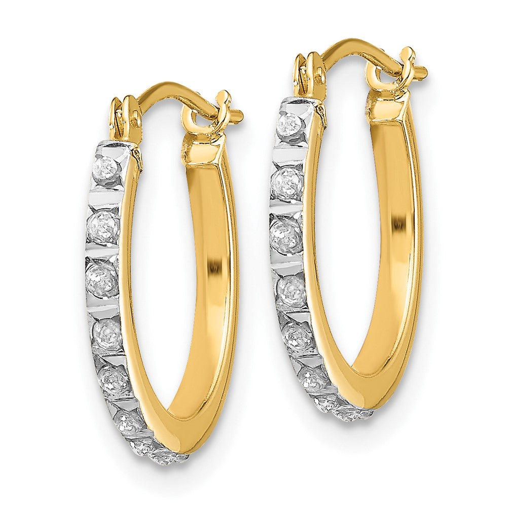 14K Gold Diamond Hinged Hoop Earrings for Women - Elegant Small Hoops with Sparkling Stones | Perfect for Weddings, Parties & Everyday Wear (Model DF172)