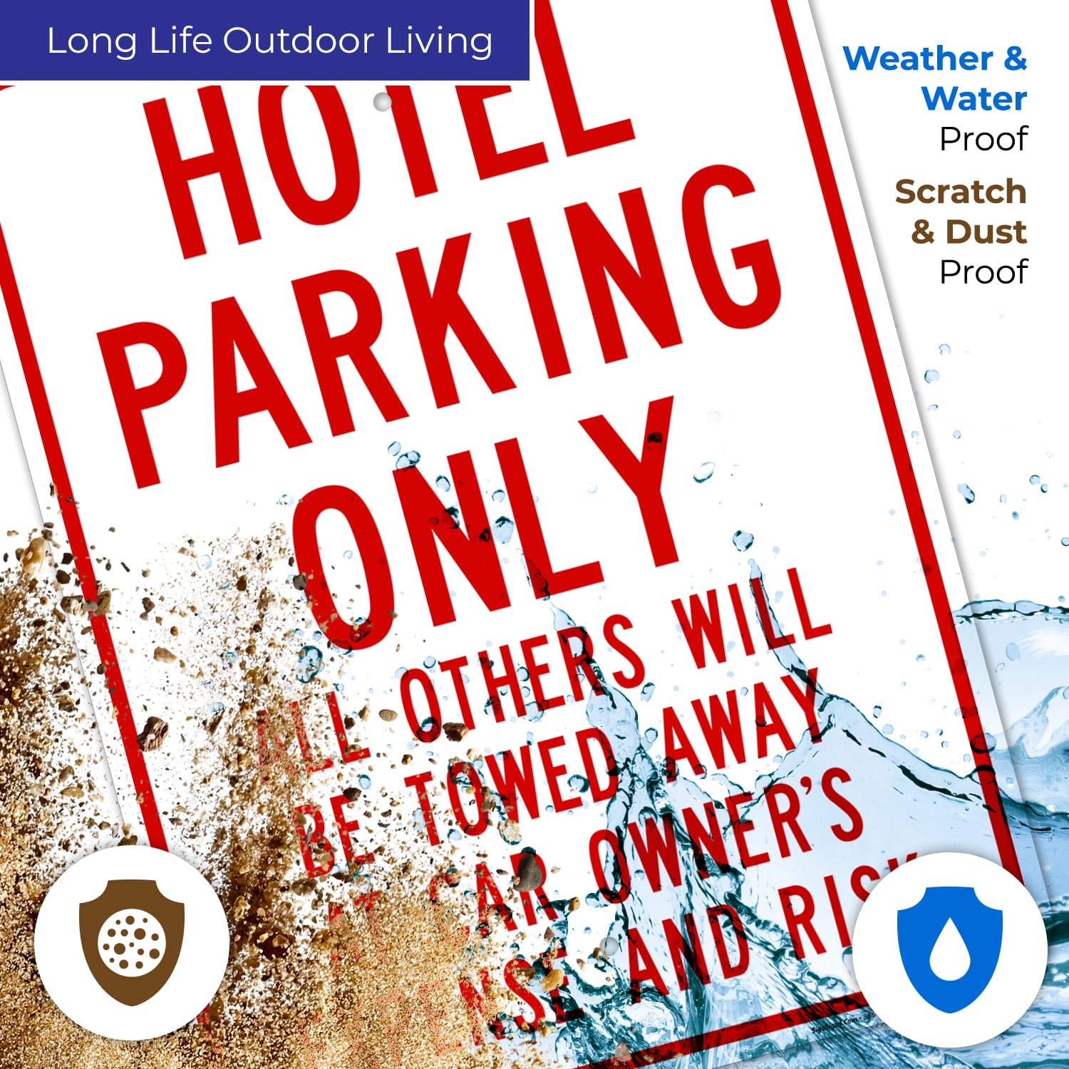 Hotel Parking Only - Other Vehicles Will Be Towed Sign | 18x24 Inches | Rust-Free .063 Aluminum | Fade-Resistant | Easy Mounting | Indoor/Outdoor Use | Made in USA | Perfect for Hotels, Restaurants & Private Parking Enforcement