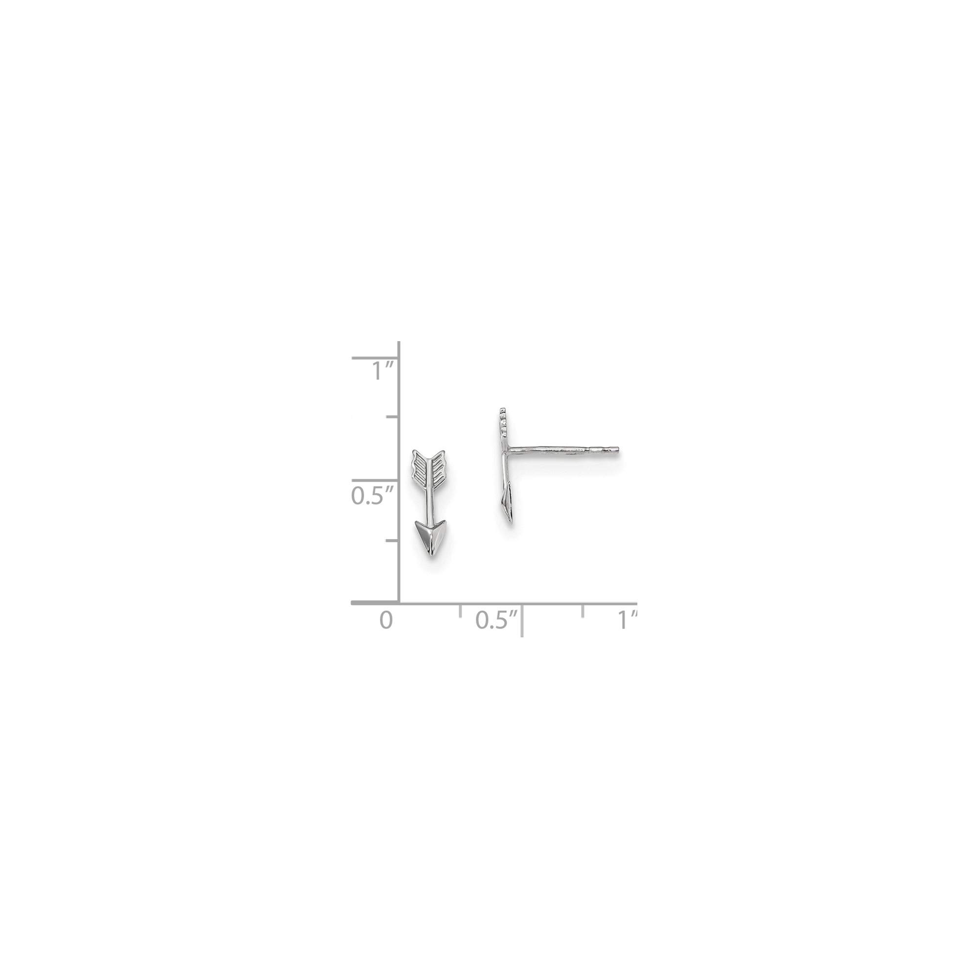 14K White Gold Polished Arrow Post Earrings for Women - Hypoallergenic Dainty Stud Earrings - Perfect for Everyday Wear, Date Night & Special Occasions