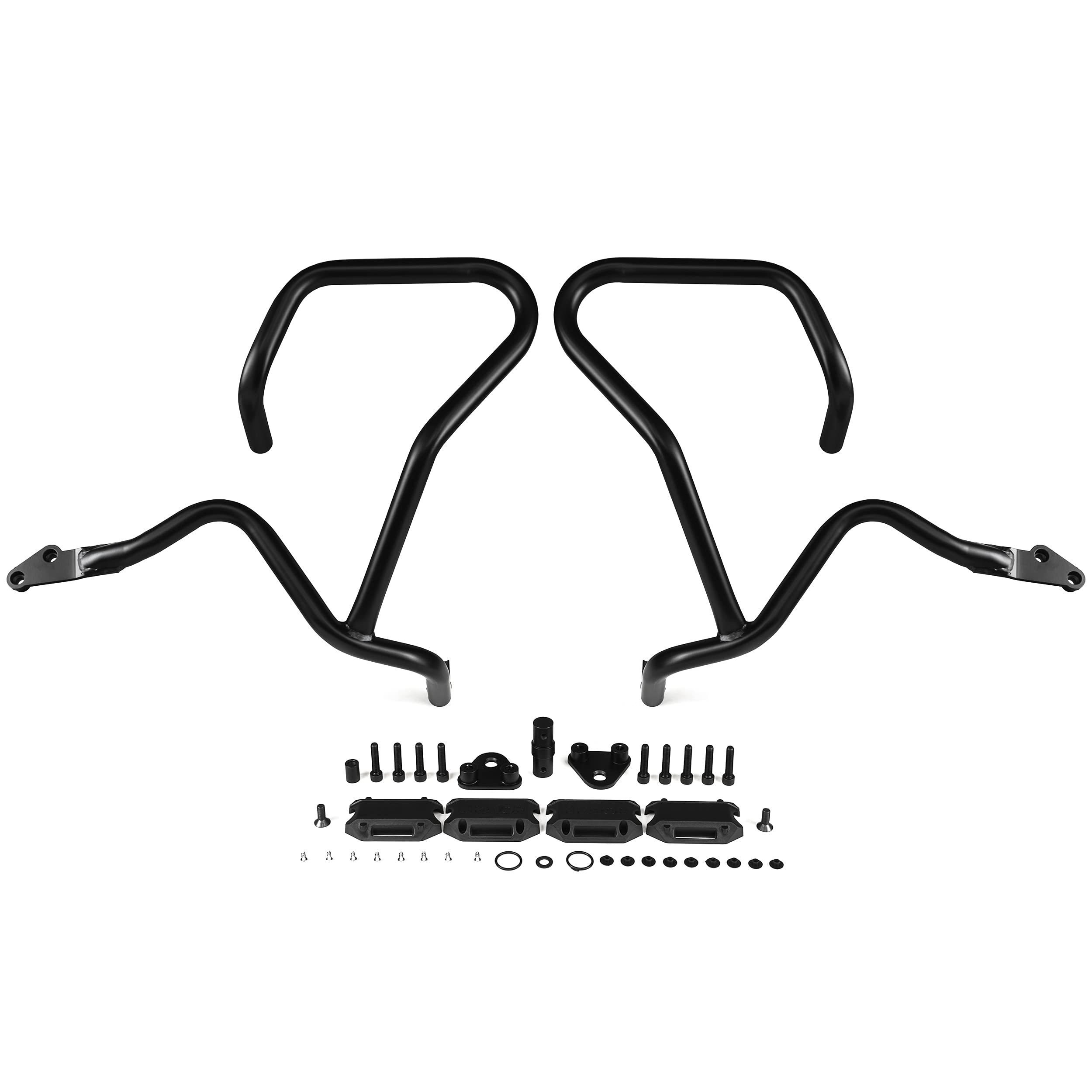 Krator Black Engine Guard Crash Bar - Compatible with Kawasaki KLV 1000 (2004-2008) & Suzuki V-Strom 1000/DL1000 (2002-2016) - Heavy Duty Motorcycle Protection for Highway Riding & Off-Road Adventures