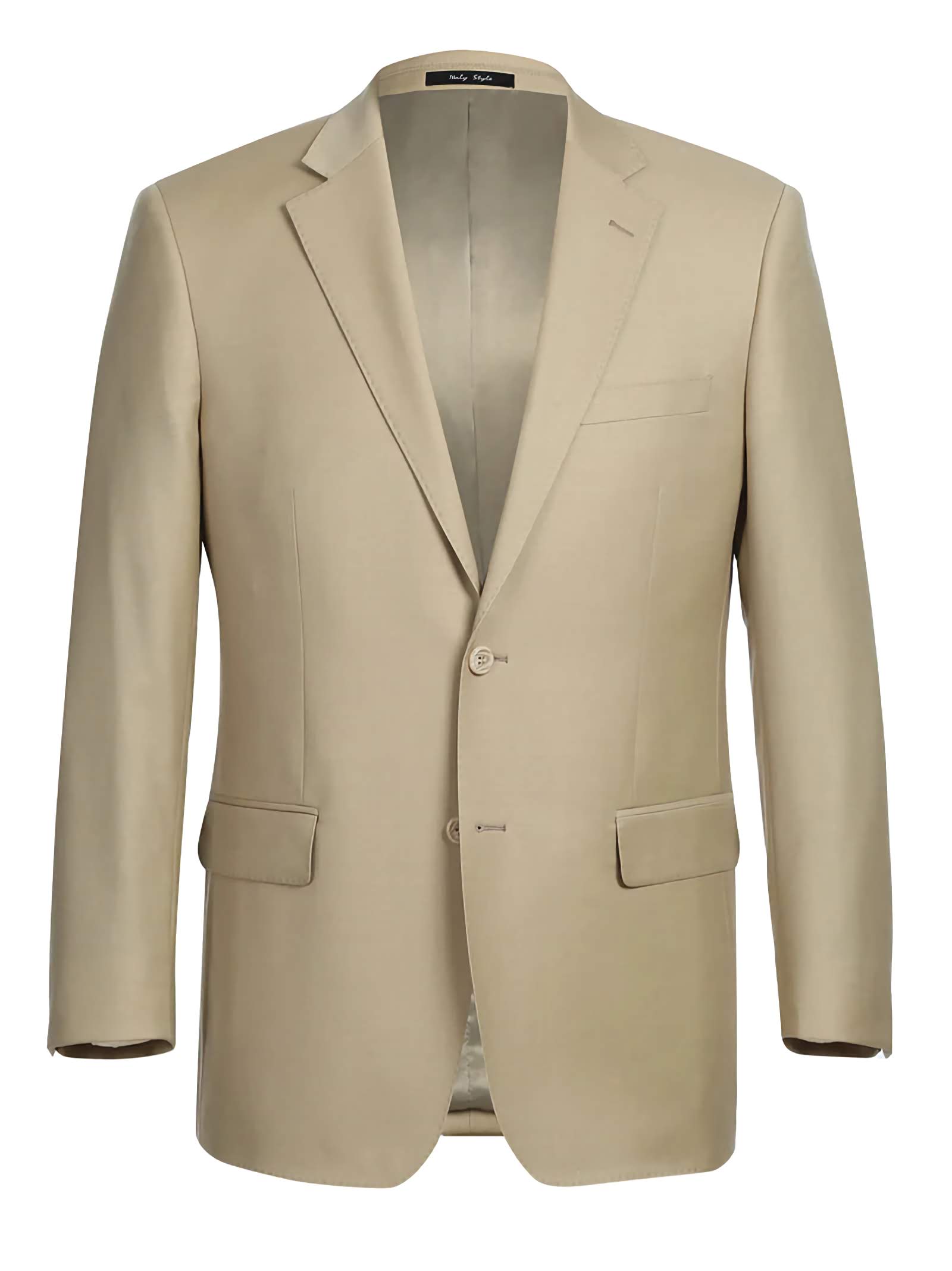 Premium Virgin Wool Regular Fit Pick Stitch 2-Piece Suit - 2-Button Beige Business Suit for Men | Perfect for Weddings, Office & Formal Events