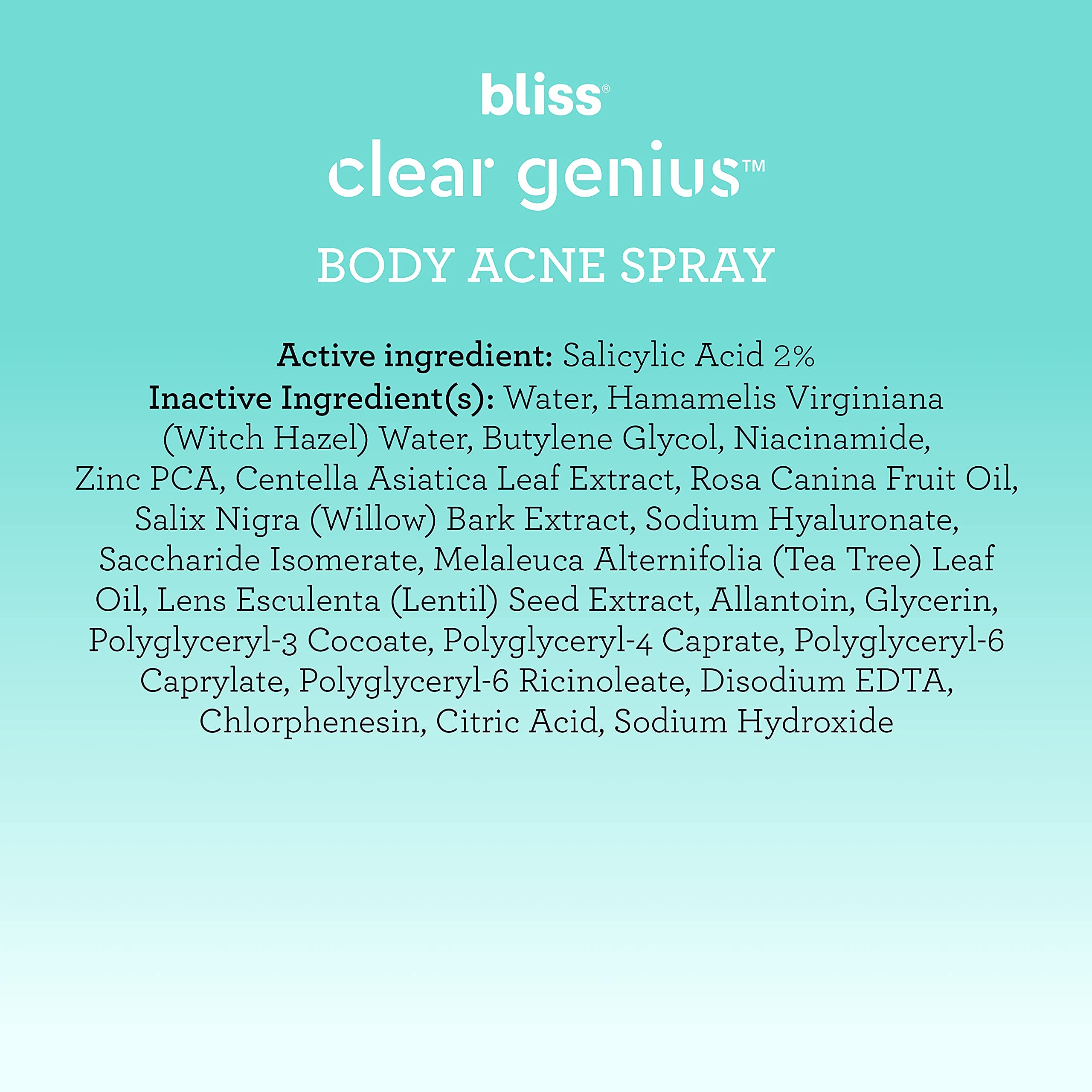 Bliss Clear Genius Clarifying Gel Cleanser & Acne Treatment Body Spray Bundle - Vegan, Cruelty-Free, Paraben-Free Skincare Set for Face and Body | Perfect for Acne-Prone Skin & Post-Workout Breakout Prevention