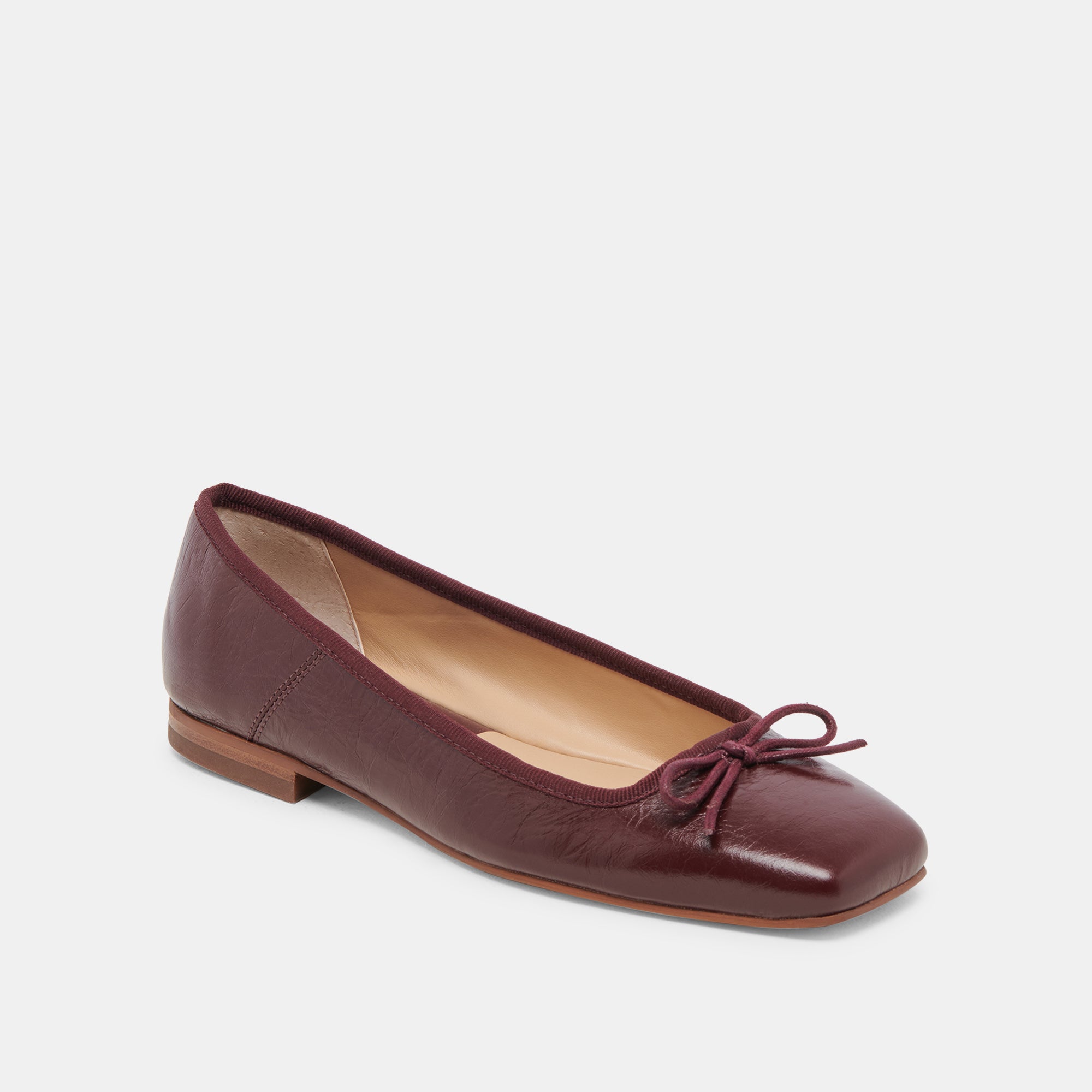 ANISA Women's Ballet Flats - Cranberry Crinkle Patent Leather Slip-On Shoes for Comfort & Style | Perfect for Work, Casual Outfits & Travel