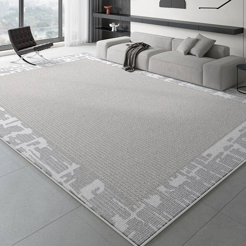 Kori Velvet Geometric Waterproof Antibacterial Area Rug - Soft Non-Slip Washable Carpet for Living Room, Bedroom, Nursery & Office