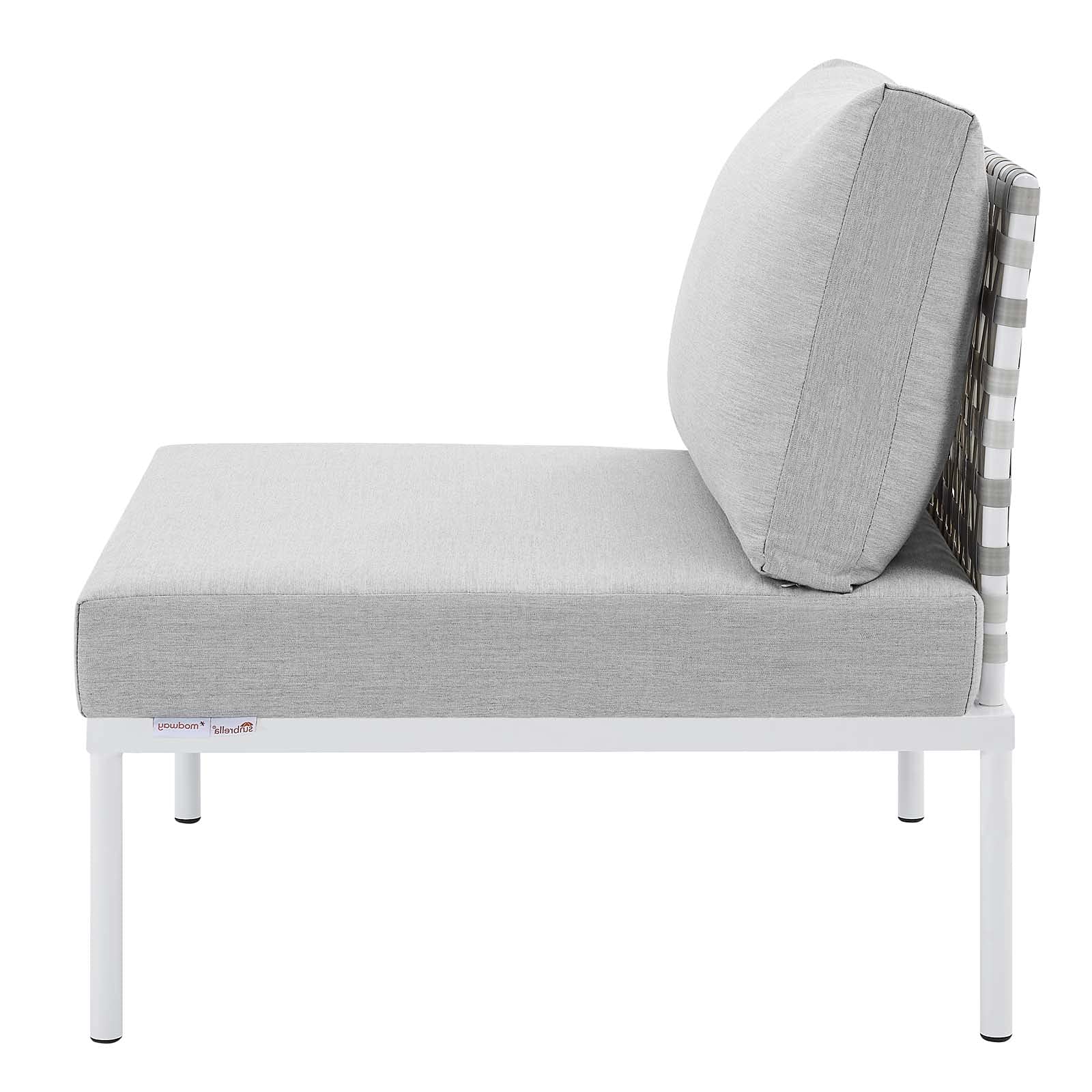Modern Aluminum Grey Lounge Sectional Sofa Set with Table - Outdoor Patio Furniture for Garden, Cafe, Poolside & Backyard Relaxation