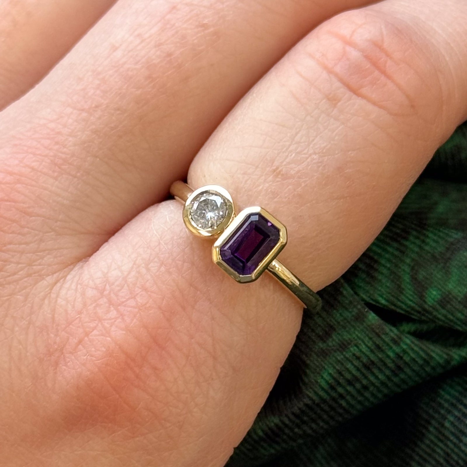 100 Ways Amethyst & Diamond Ring - 0.55ct Amethyst & 0.21ct Diamond - Size 7 - Elegant Purple Gemstone Jewelry for Women - Perfect for Weddings, Anniversaries & Special Occasions