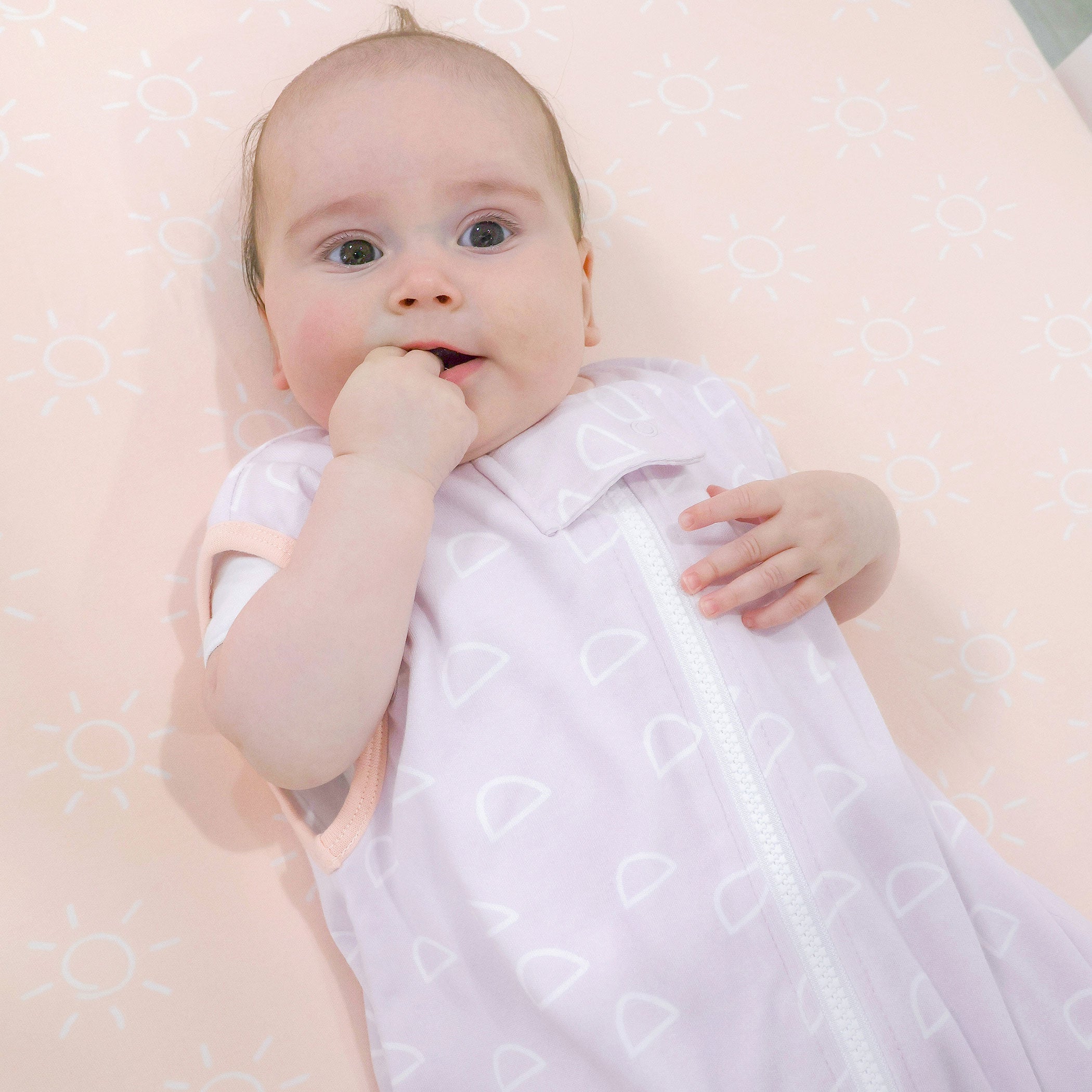 Nordic 1.0 TOG Baby Sleep Sack - Soft Cotton Sleeping Bag for Infants 0-24 Months | Peach & Lilac Colors | Perfect for Nursery, Daycare & Travel