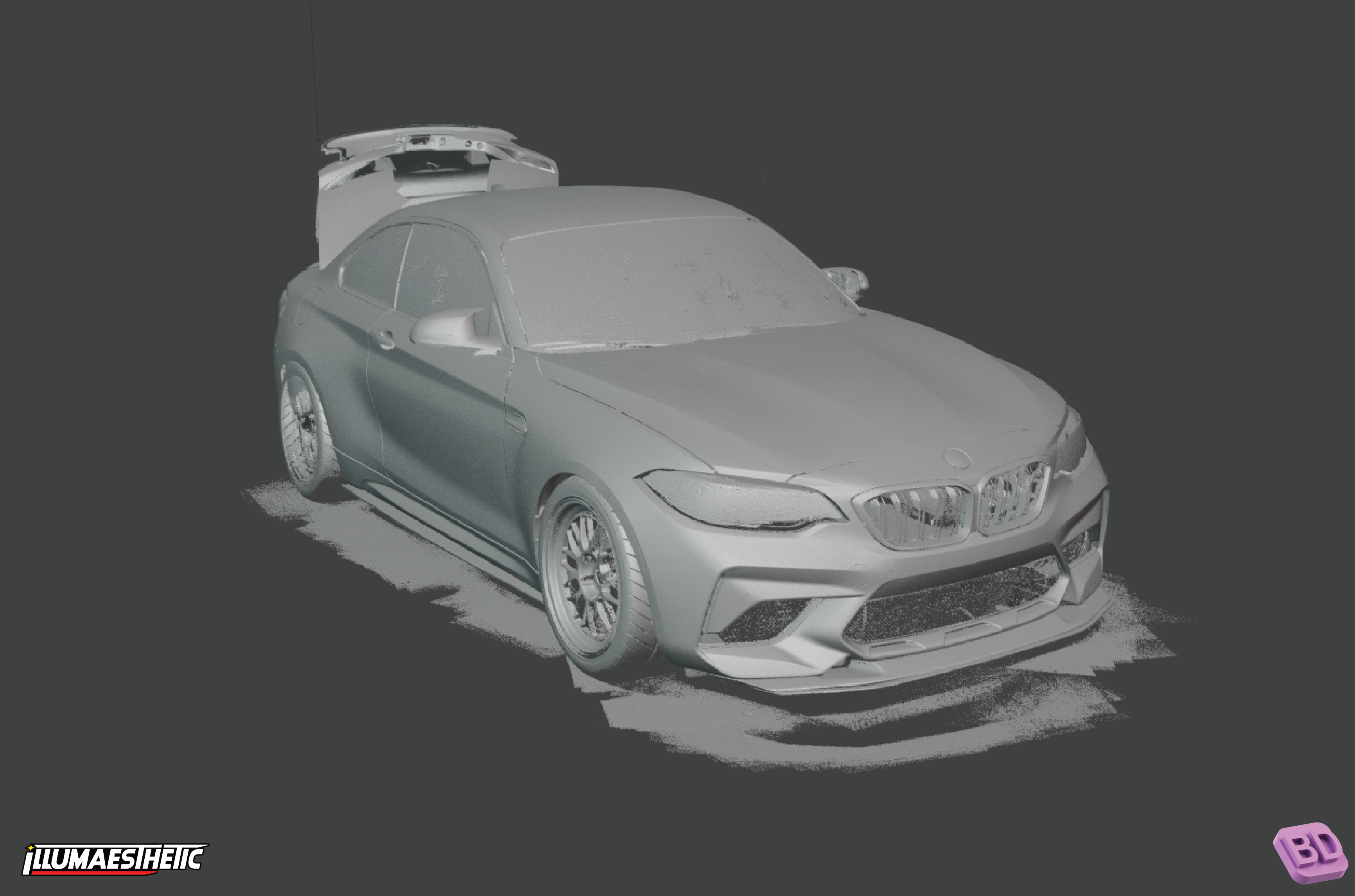 BMW M2 (F87) 3D Scan Model for 2016-2021 - Perfect for Car Enthusiasts, 3D Printing & Automotive Design Projects