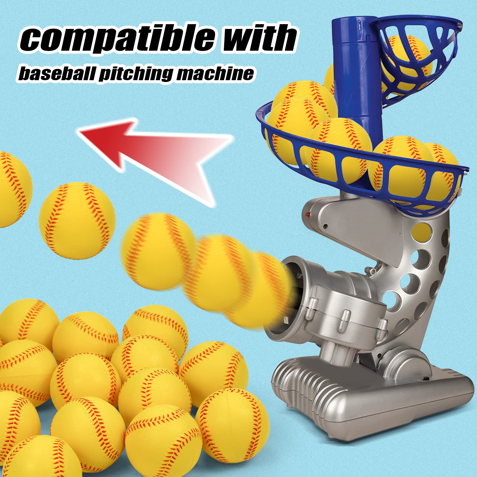 Foam Baseballs for Training - 9 Inch Soft Baseballs & Stress Relief Balls with Drawstring Bag - Perfect for Baseball Practice, Stress Relief, and Office Desk Toys