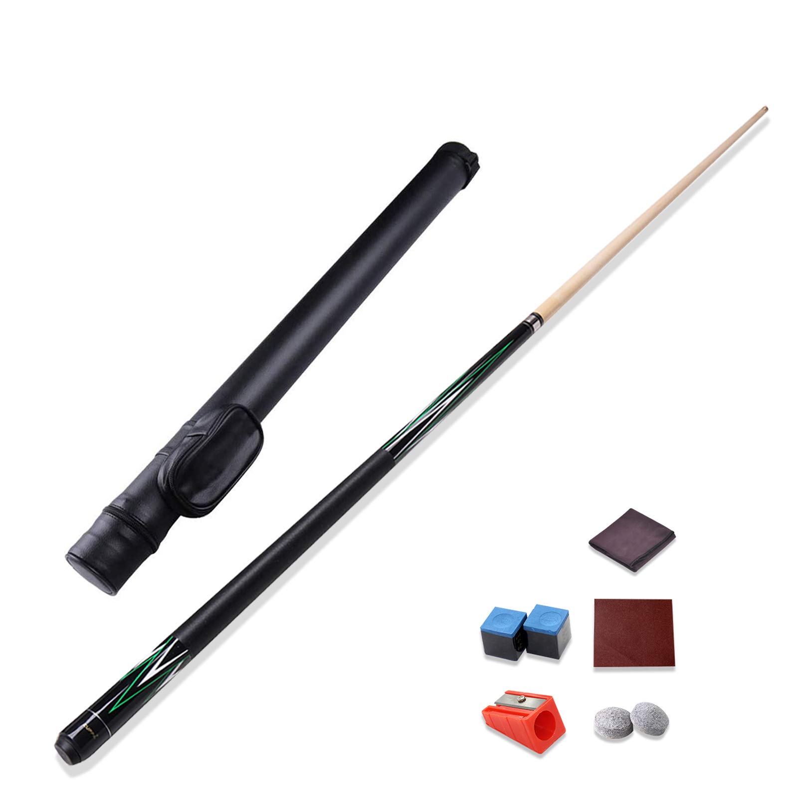 XYNH 1/2 Jointed Maple Billiard Pool Cue Stick - 57 Inch (145cm) 19oz Snooker Cue with Ergonomic Design | Perfect Balance & Weight for House, Bar & Club Games | Ideal for Professional Play & Home Entertainment