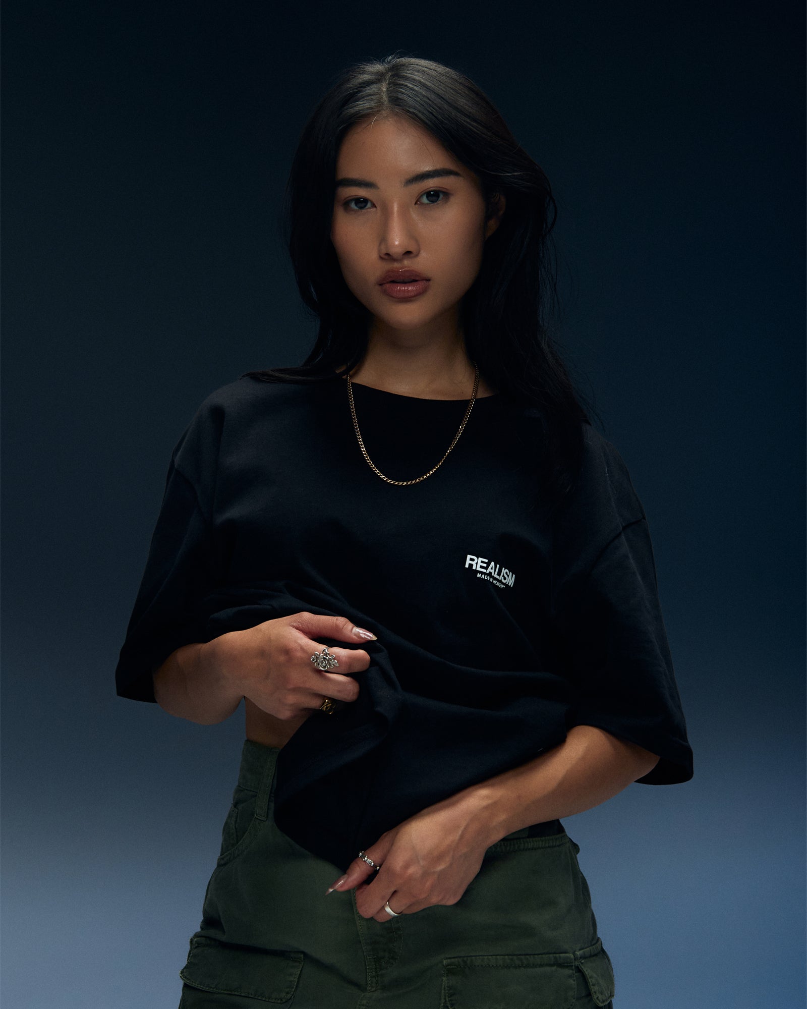 SSS Realism Studio Tee - Black Cotton T-Shirt for Men & Women | Casual Wear, Street Style, Everyday Comfort