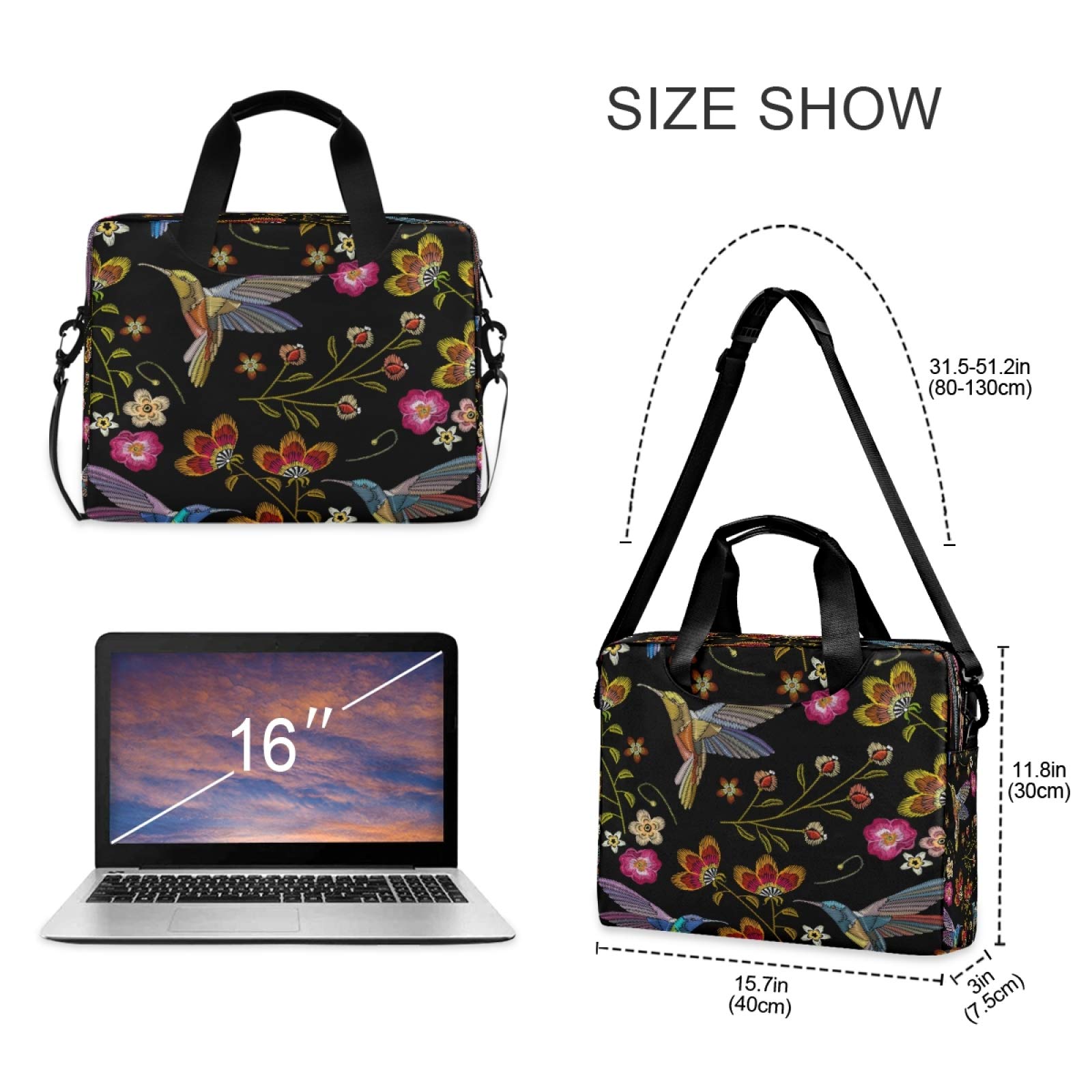 Premium Laptop Bag for 13-15.6 Inch Laptops - Stylish Pattern Laptop Sleeve & Protective Computer Carrying Case - Perfect for Work, School, Travel & Commuting