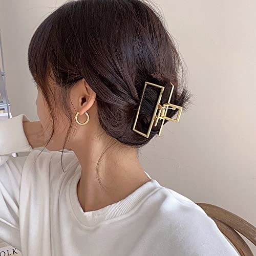 **4PCS Gold Metal Claw Hair Clips - Non-Slip Butterfly Flower Barrettes for Women & Girls | Perfect for Updos, Ponytails & Everyday Hairstyles**