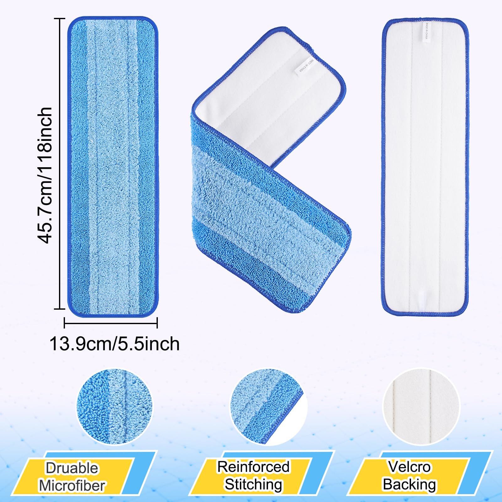 8 Pack Microfiber Spray Mop Replacement Heads - Reusable Wet/Dry Refills for Bona Hardwood Floors - 18