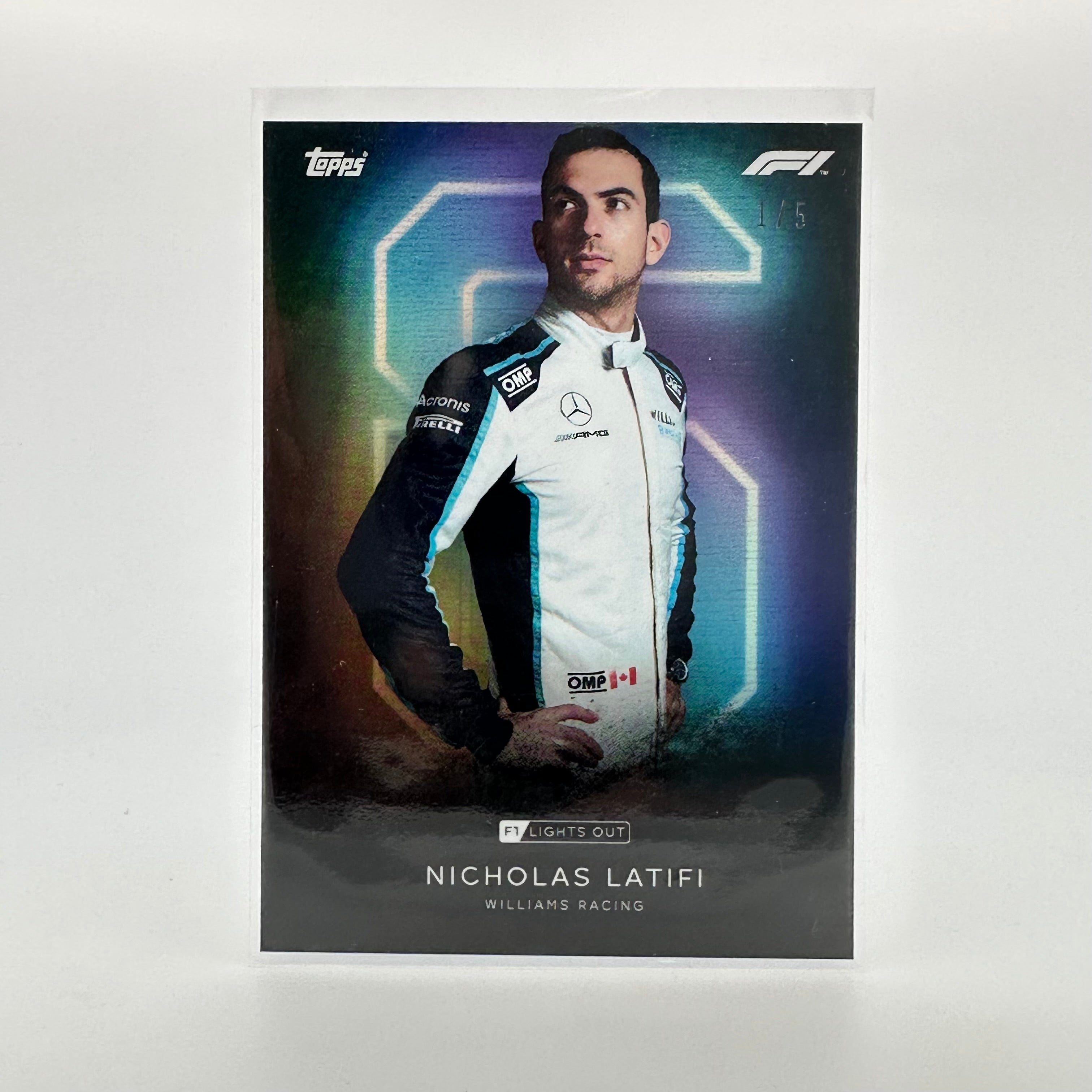 1/5 Scale Nicholas Latifi F1 Driver Collectible - Rainbow Foil Limited Edition - Perfect for F1 Fans, Model Car Collectors & Home Office Decor