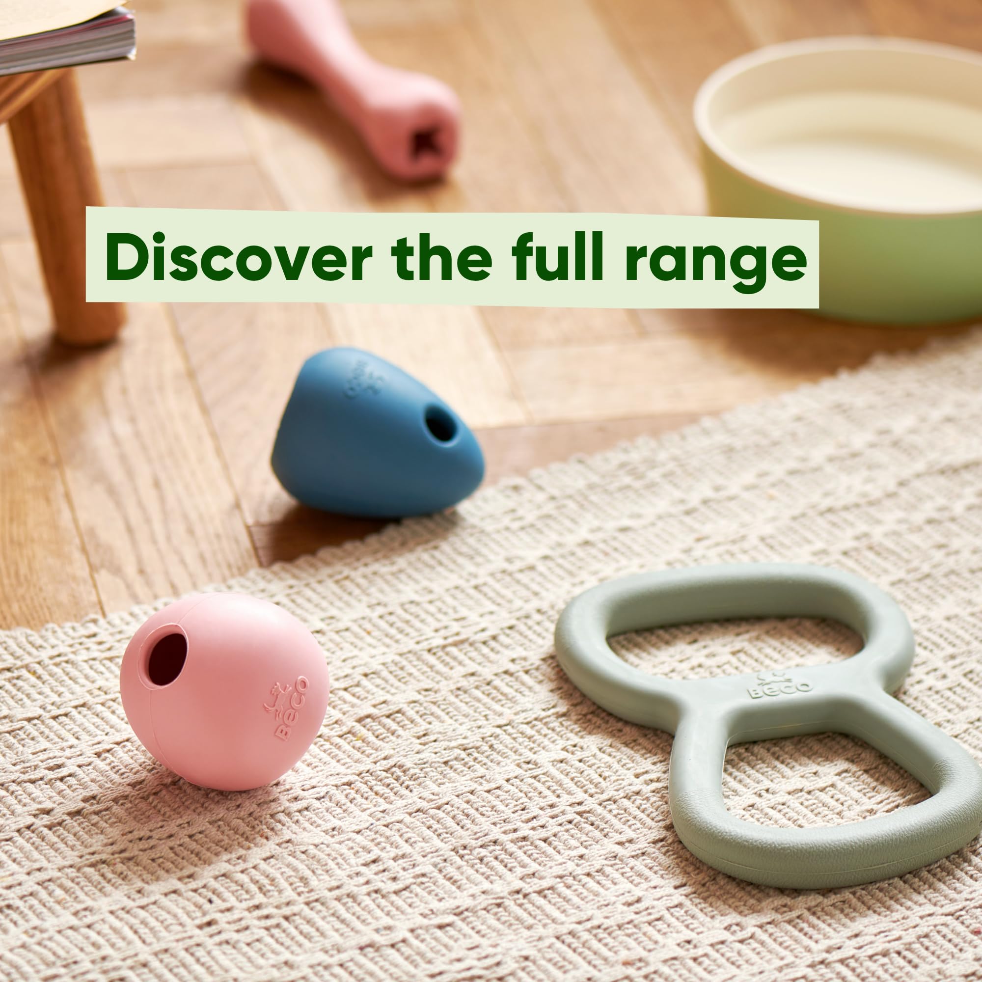 Beco Natural Rubber Dog Chew Bone Toy with Treat Hole - Durable Enrichment Chewing Toy for Small Medium Large Dogs - Perfect for Teething, Boredom Relief & Interactive Playtime