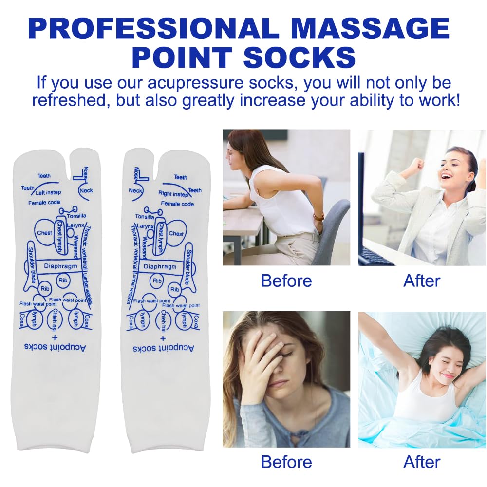 KUIRUNRX® Reflexology Socks Set for Men 40-44 - Foot Massage & Acupressure Therapy Socks for Relaxation & Pain Relief - Perfect for Home Spa, Yoga, and Post-Workout Recovery