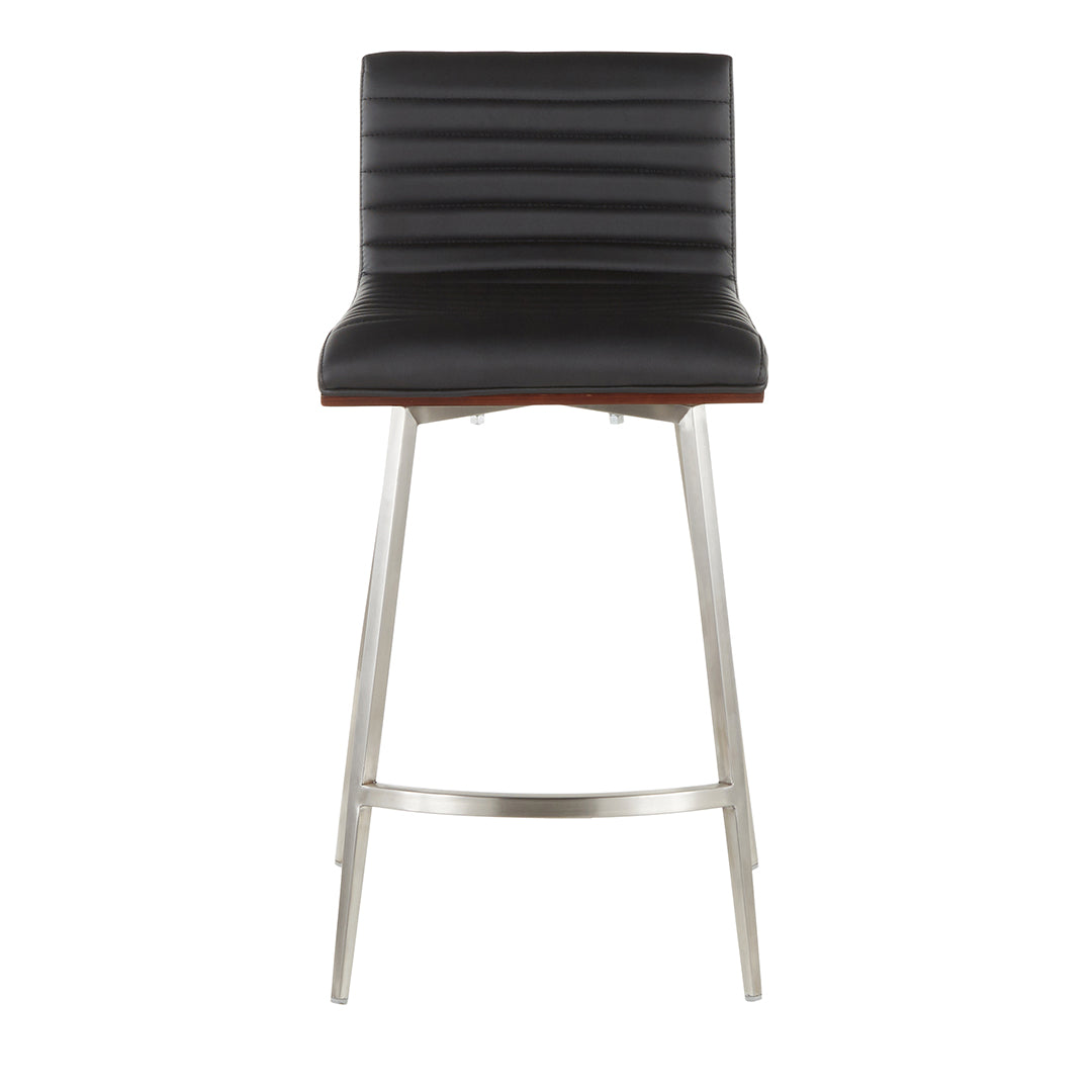Modern Mason Swivel Counter Stools Set of 2 - 360° Rotating Bar Stools with Adjustable Height for Kitchen Island, Breakfast Bar & Home Decor - Comfortable PU Leather Seat & Sturdy Metal Base