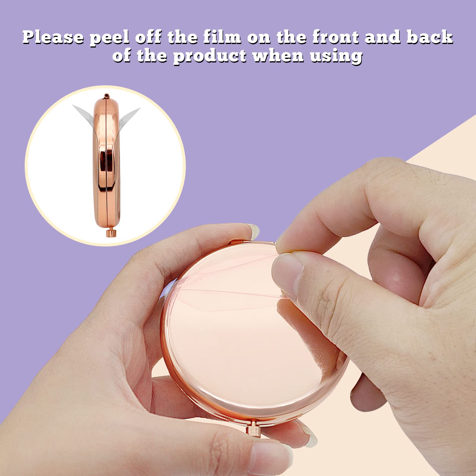 Jielahua Rose Gold Compact Mirror - Sweet 13th Birthday Gift for Girls | Perfect for Daughter, Granddaughter, Sister, Niece & Friends | Ideal for Birthday Parties, Graduations & Special Celebrations
