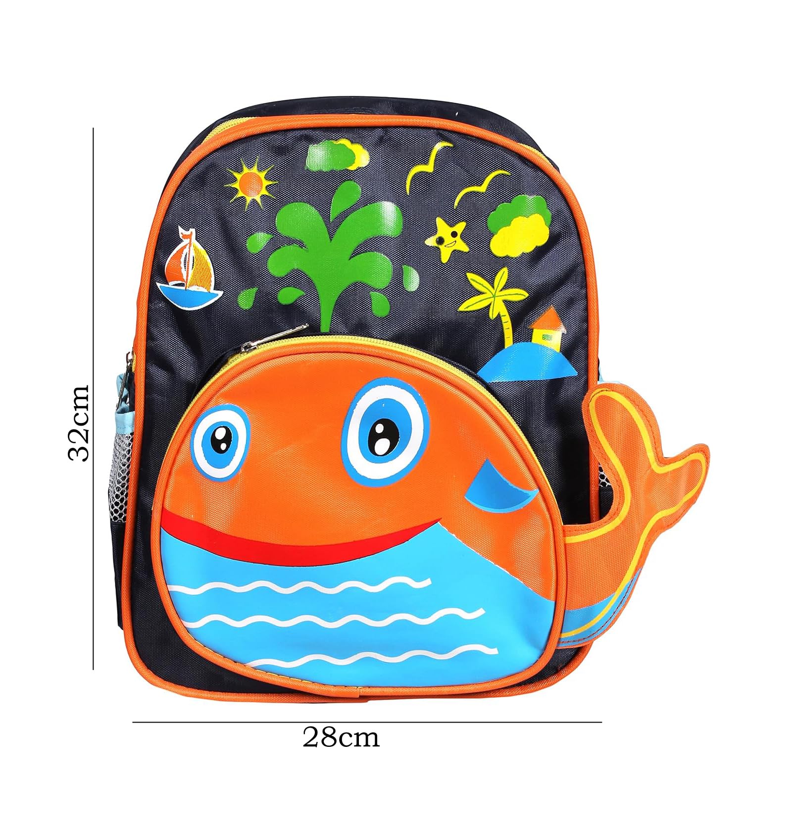 GTC® Kids School Backpack for Boys & Girls - Lightweight Durable Bookbag with Multiple Pockets, Black (IT N-042) - Perfect for School, Travel & Daily Use